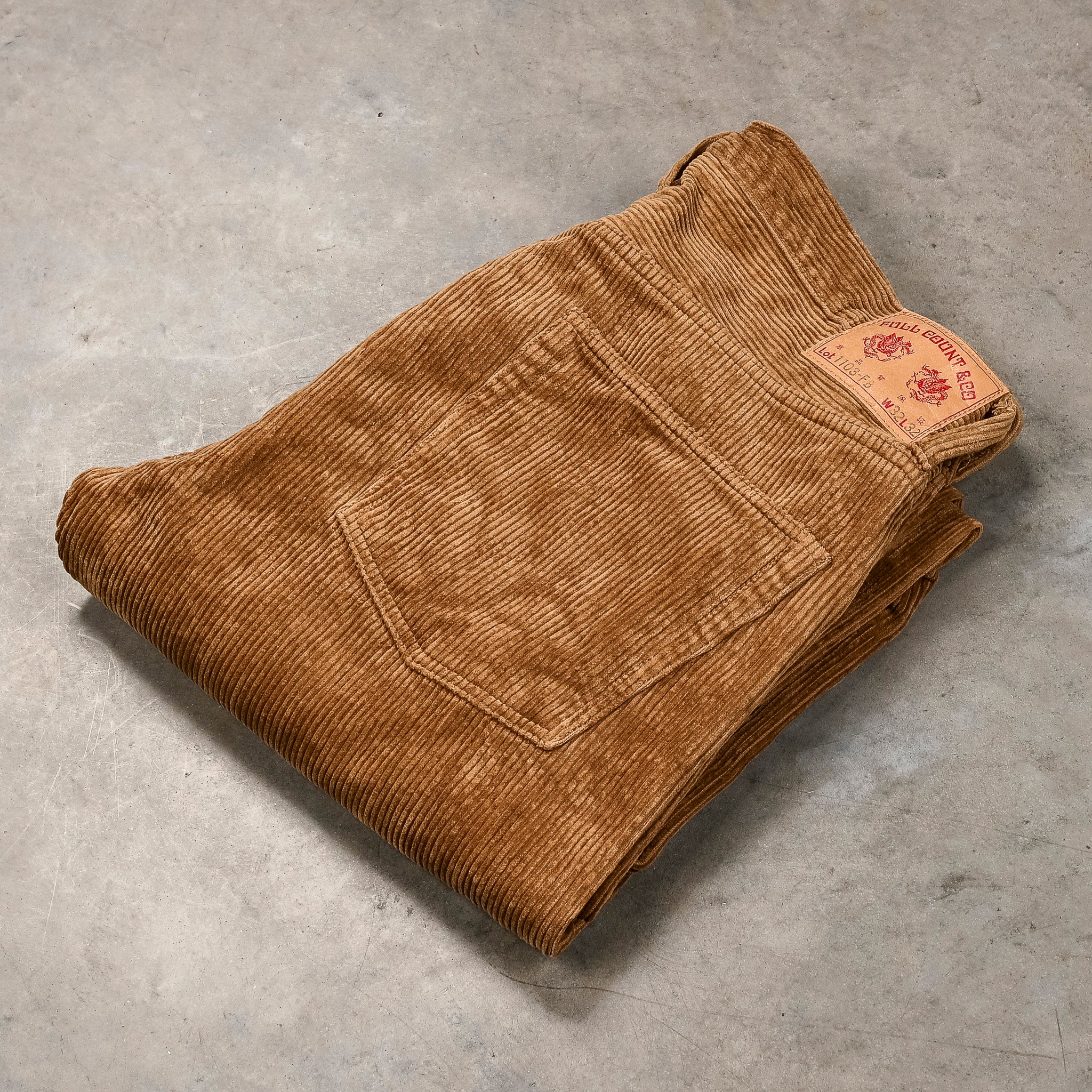 Fullcount x Frans Boone 1103 Clean Straight 8-Wale Corduroy Beige