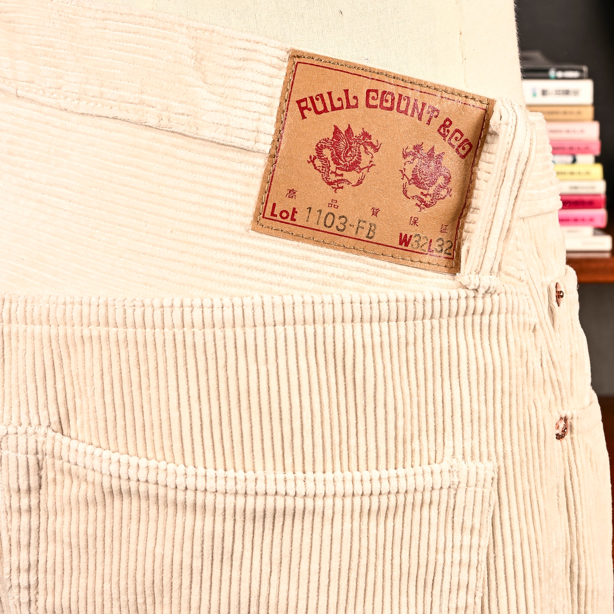 Fullcount x Frans Boone 1103 Clean Straight 8-Wale Corduroy Ivory