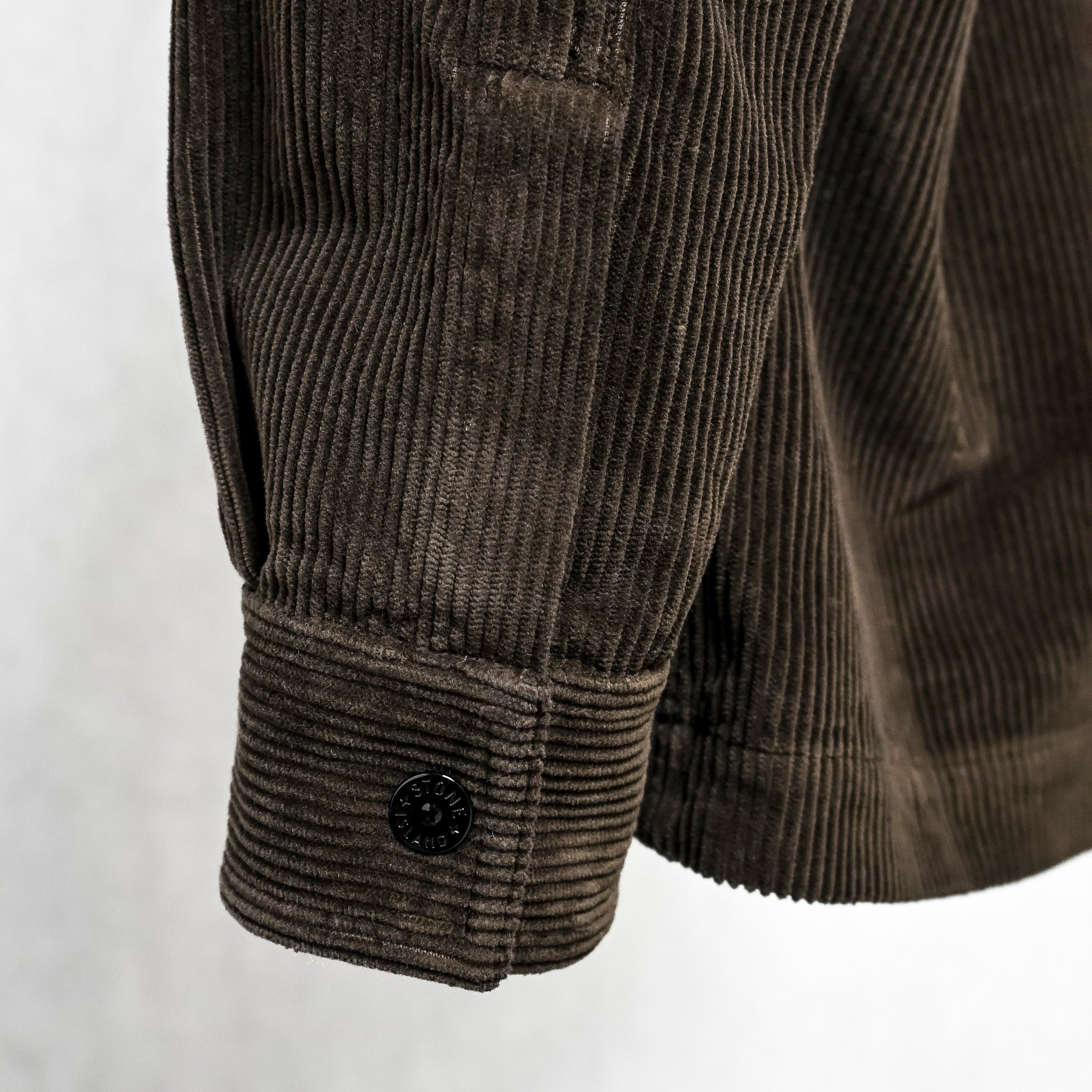 Stone Island Organic Cotton Corduroy 800 Overshirt Coal Grey