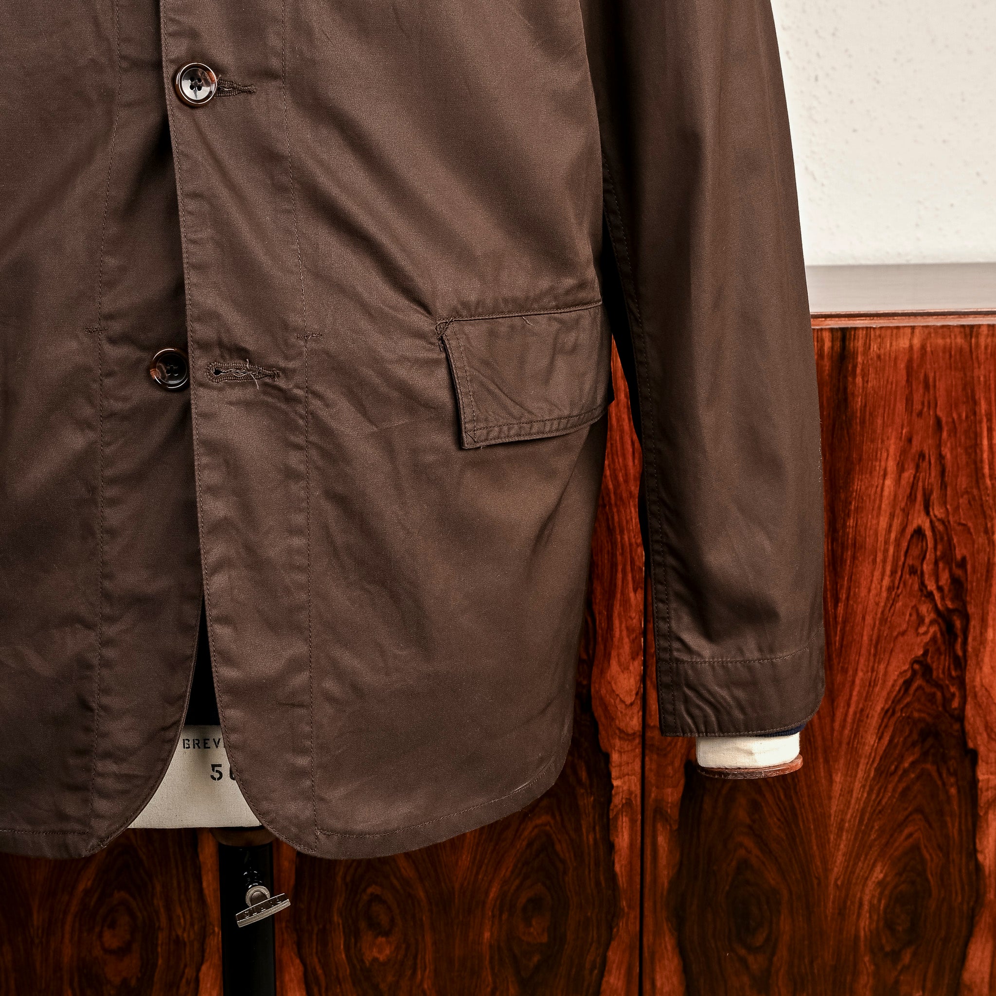 The Corona Utility Sherry Jacket High Density Gabardine Dark Brown
