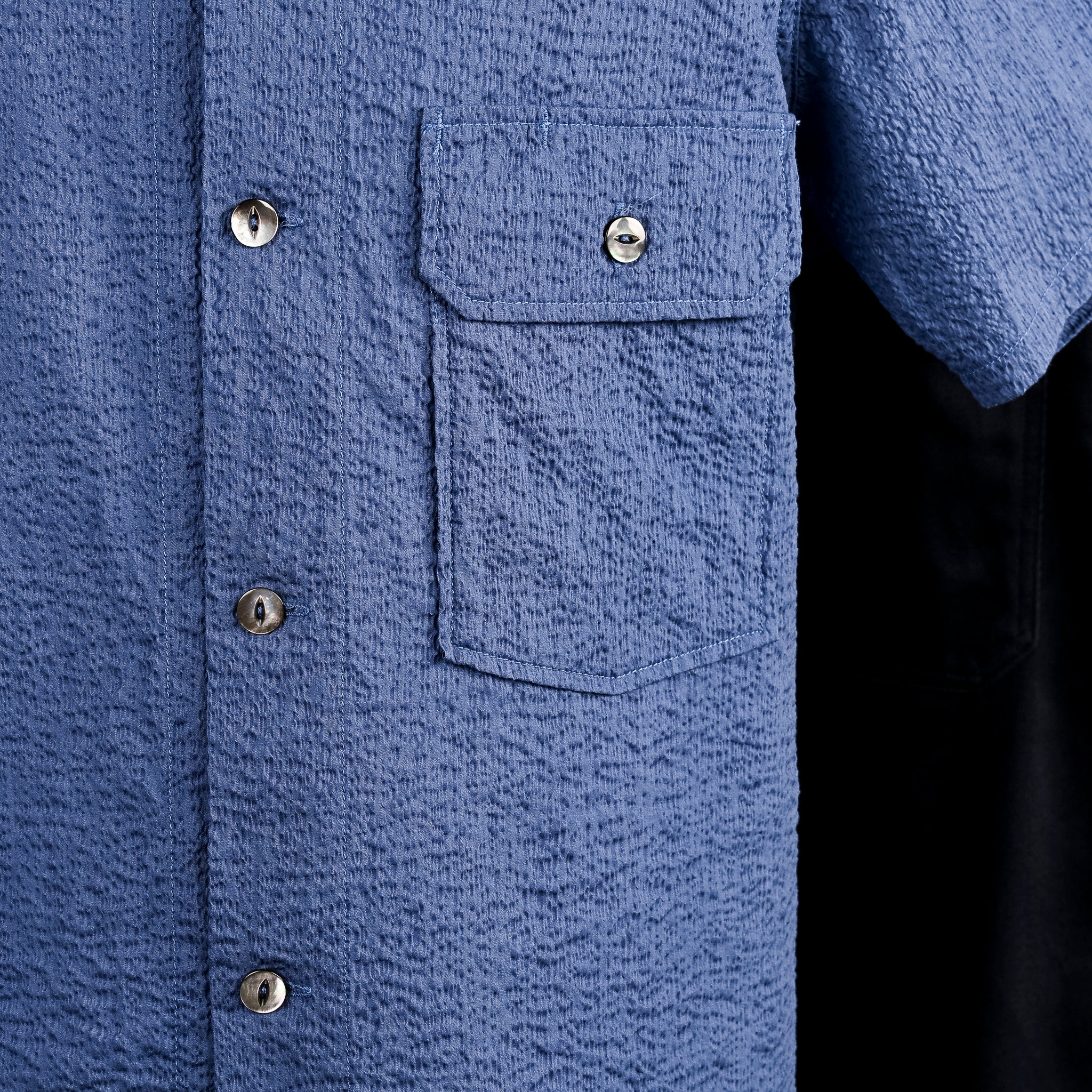 The Corona Utility Field Shirt S/S Seersucker Blue – Frans Boone Store