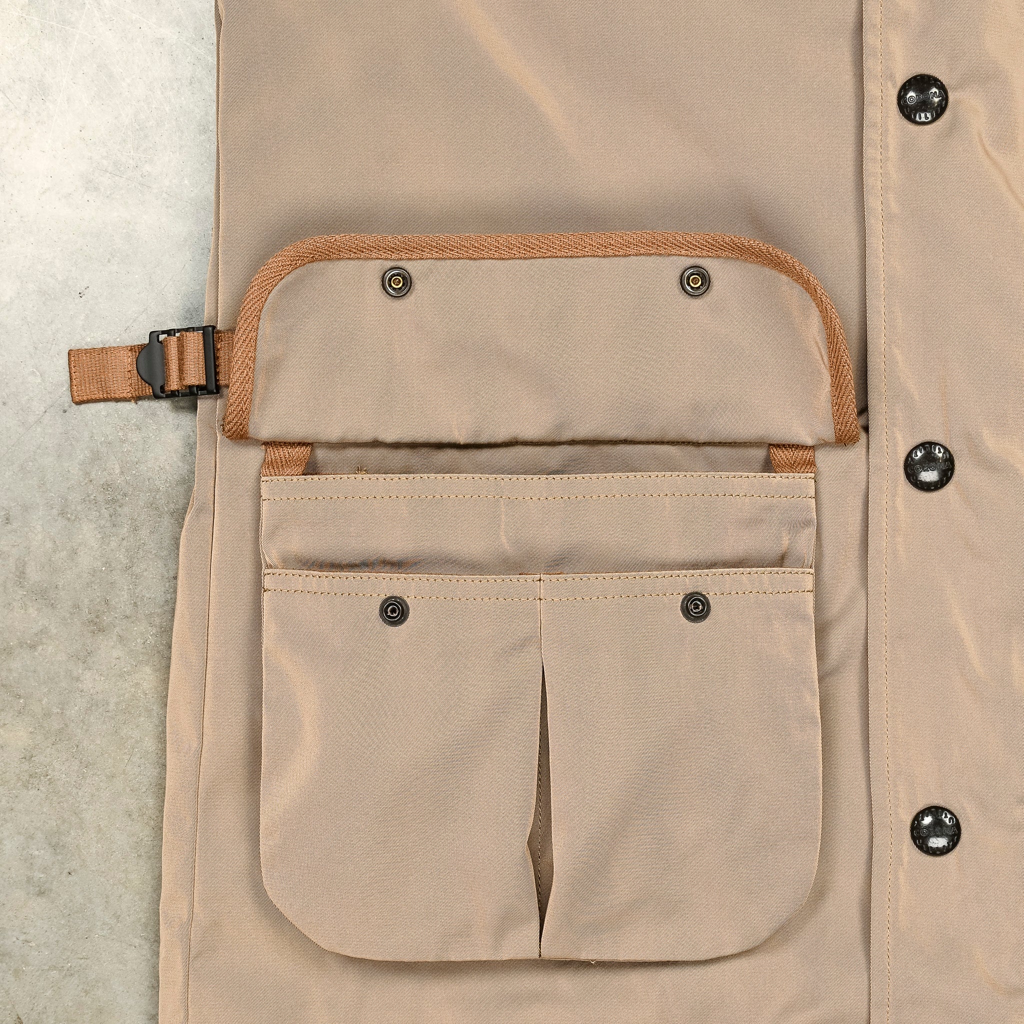 The Corona Utility CJ079 Gale Hunter Coat Beige High-Density Ester Gabardine Khaki