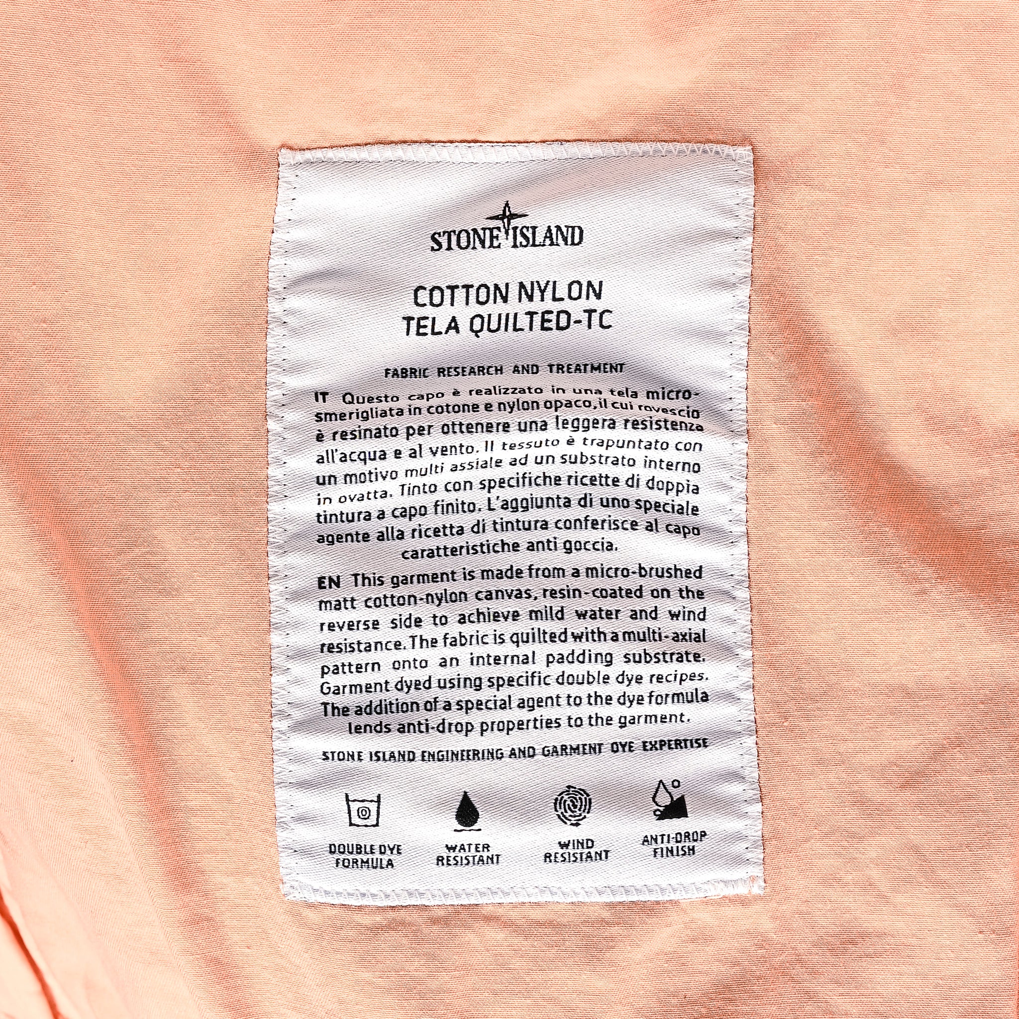 Stone Island Cotton Nylon Tela Quilted TC Jacket Plaster Pink