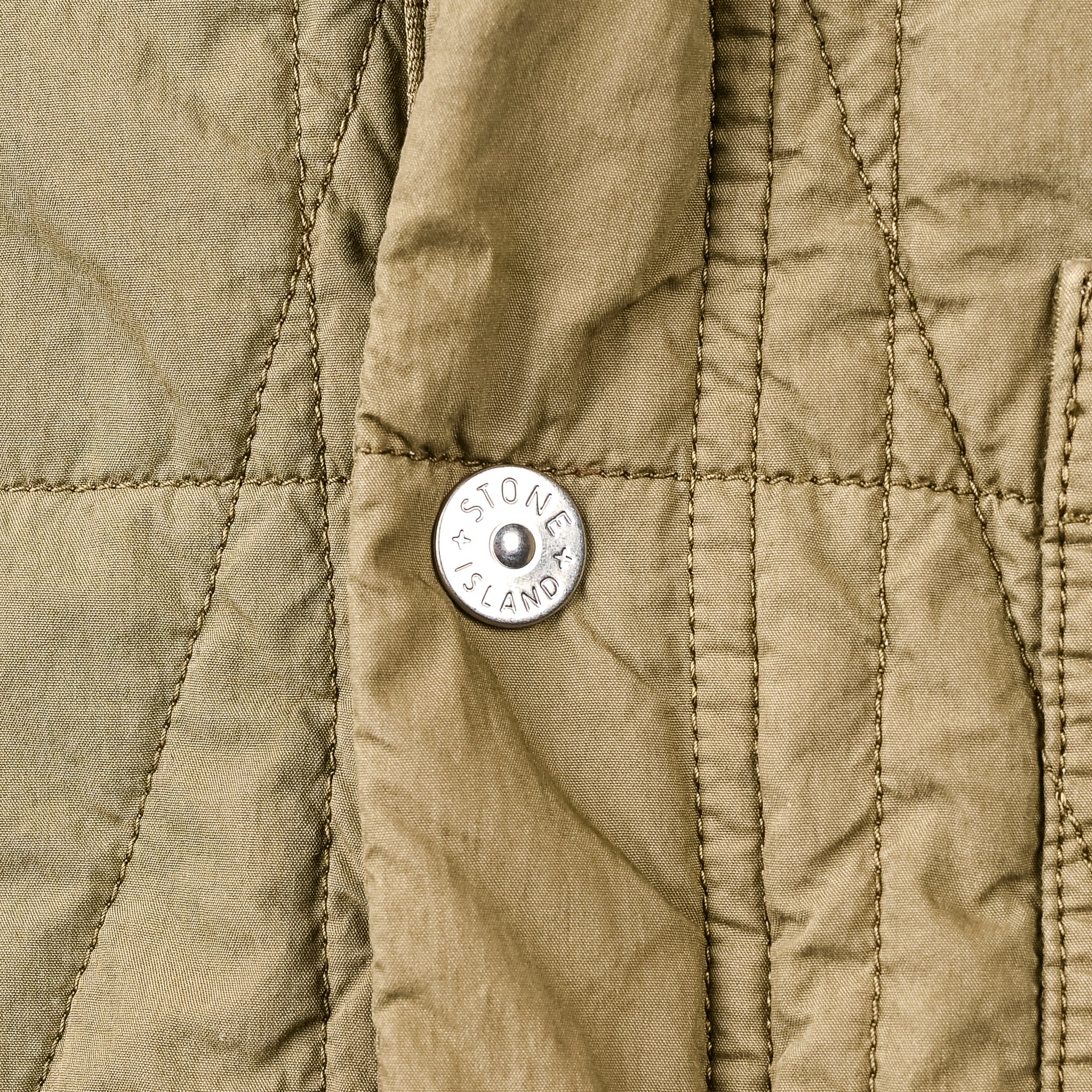 Stone Island Cotton Nylon Tela Quilted TC Jacket Militairy Green