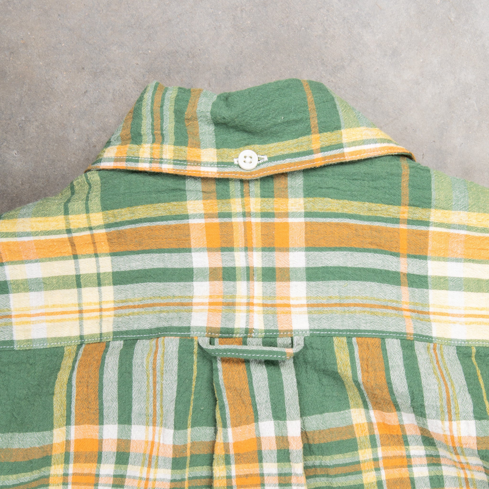 Gitman Vintage x Frans Boone Cotton Linen Crepe Check Kelly Green