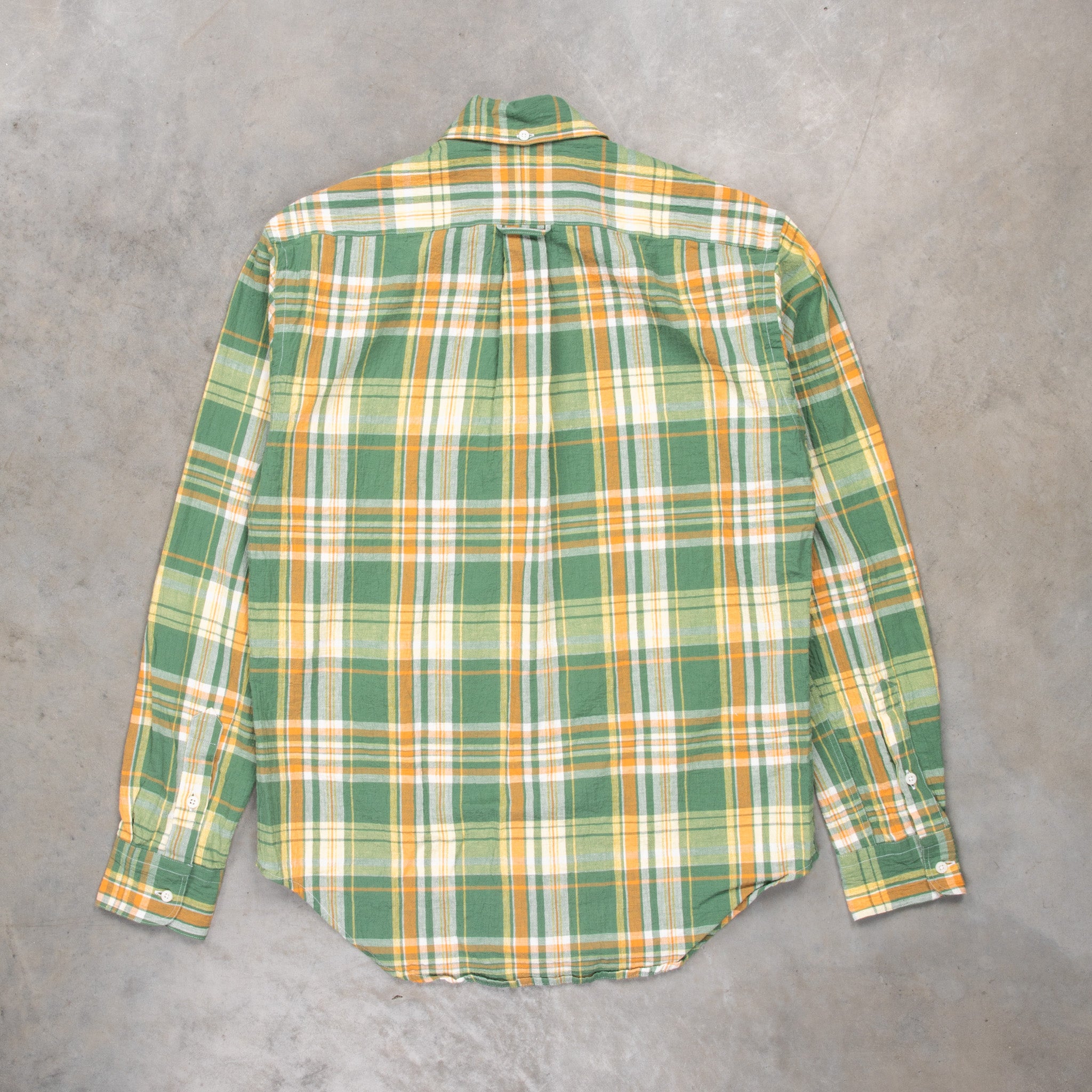 Gitman Vintage x Frans Boone Cotton Linen Crepe Check Kelly Green