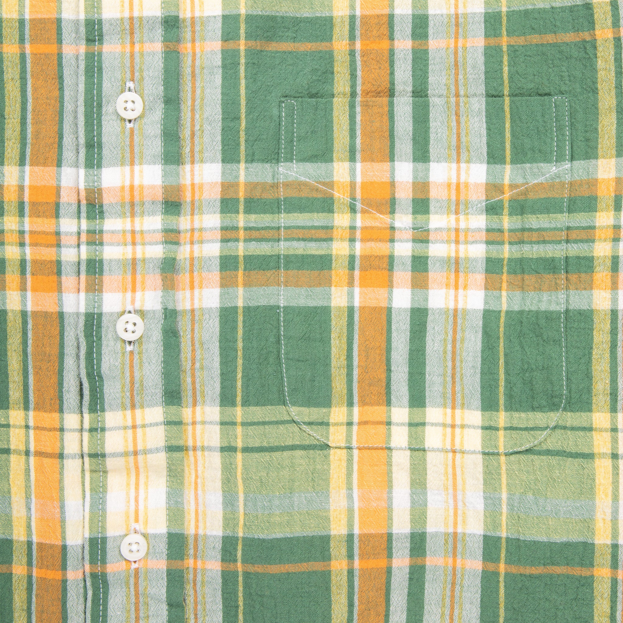 Gitman Vintage x Frans Boone Cotton Linen Crepe Check Kelly Green