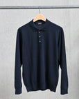 Drumohr Luxury 30G Cashmere Polo Blu Notte