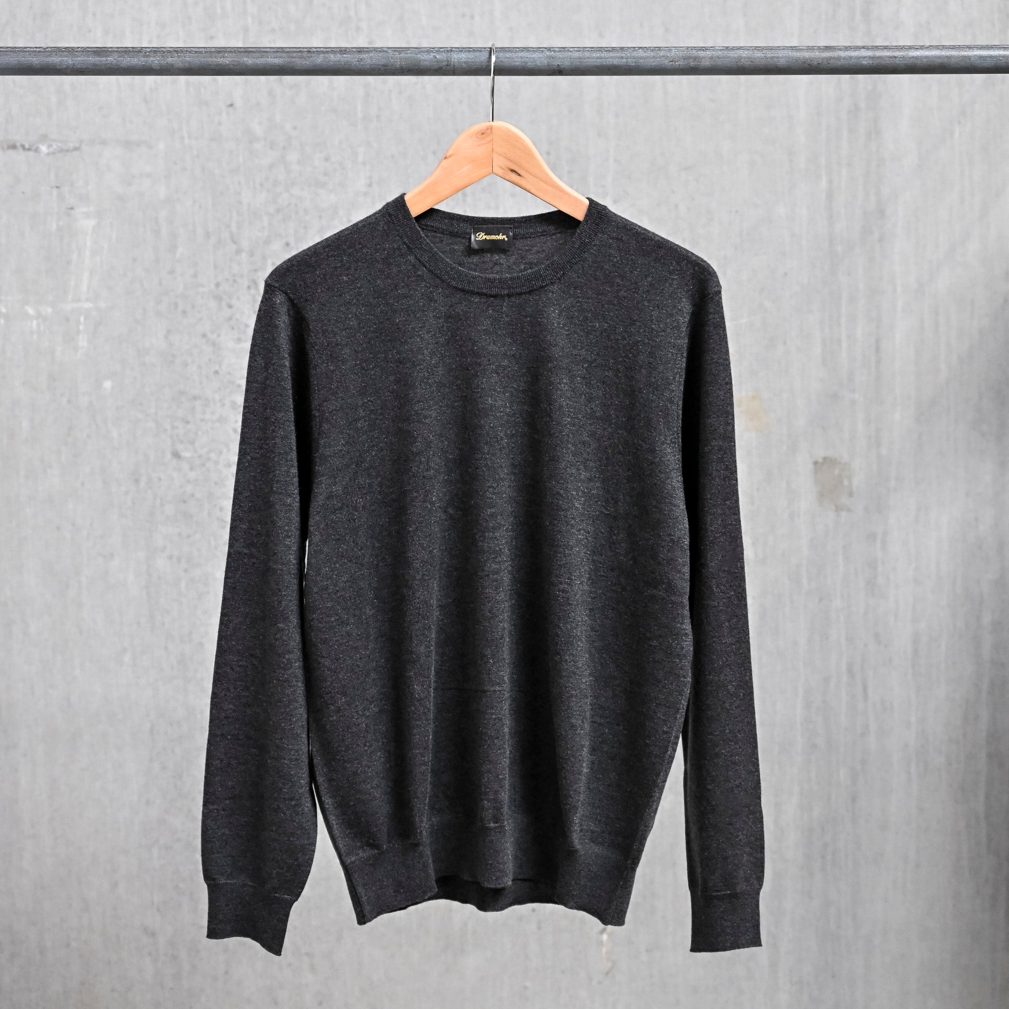 Drumohr Luxury 30G cashmere Crew Neck Grigio Antracite