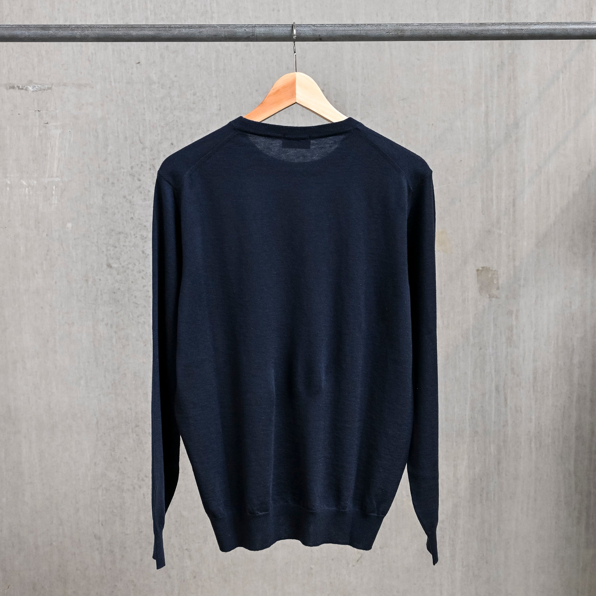 Drumohr Luxury 30G Cashmere Crew Neck Blu Notte