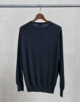 William Lockie x Frans Boone 30G Loro Piana 170's Wish Crew Neck Nero Navy