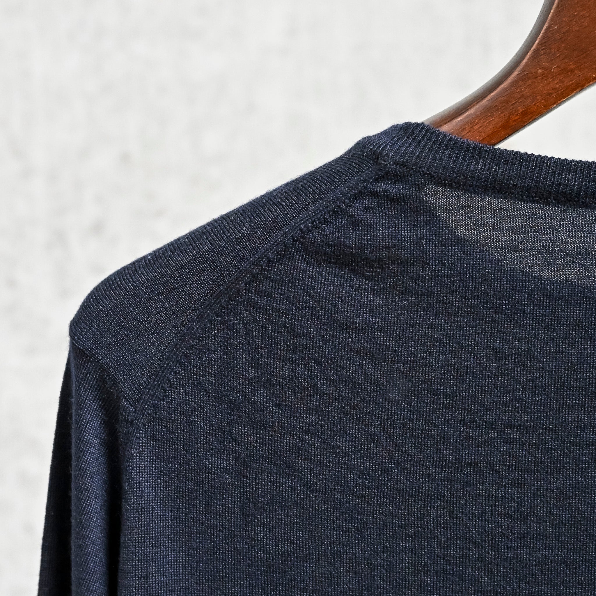 William Lockie x Frans Boone 30G Loro Piana 170's Wish Crew Neck Nero Navy