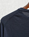 William Lockie x Frans Boone 30G Loro Piana 170's Wish Crew Neck Nero Navy