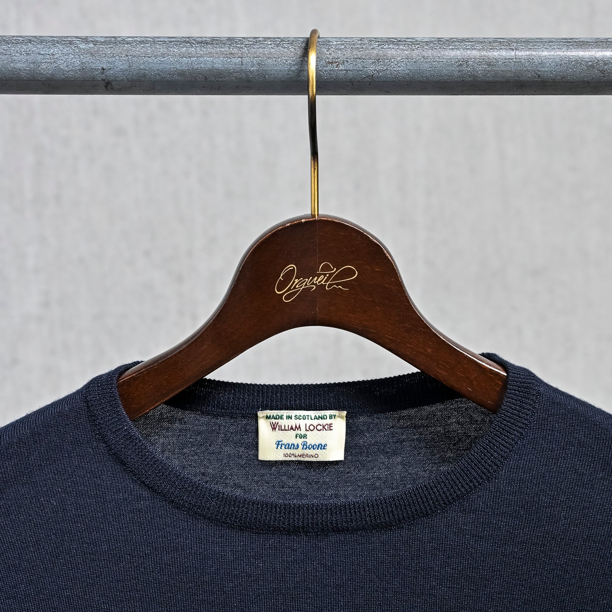 William Lockie x Frans Boone 30G Loro Piana 170's Wish Crew Neck Nero Navy