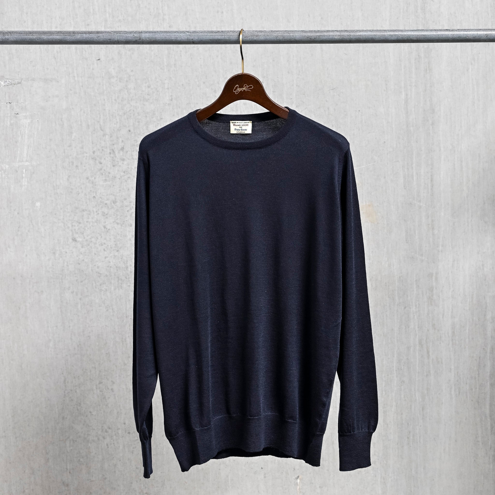 William Lockie x Frans Boone 30G Loro Piana 170's Wish Crew Neck Nero Navy