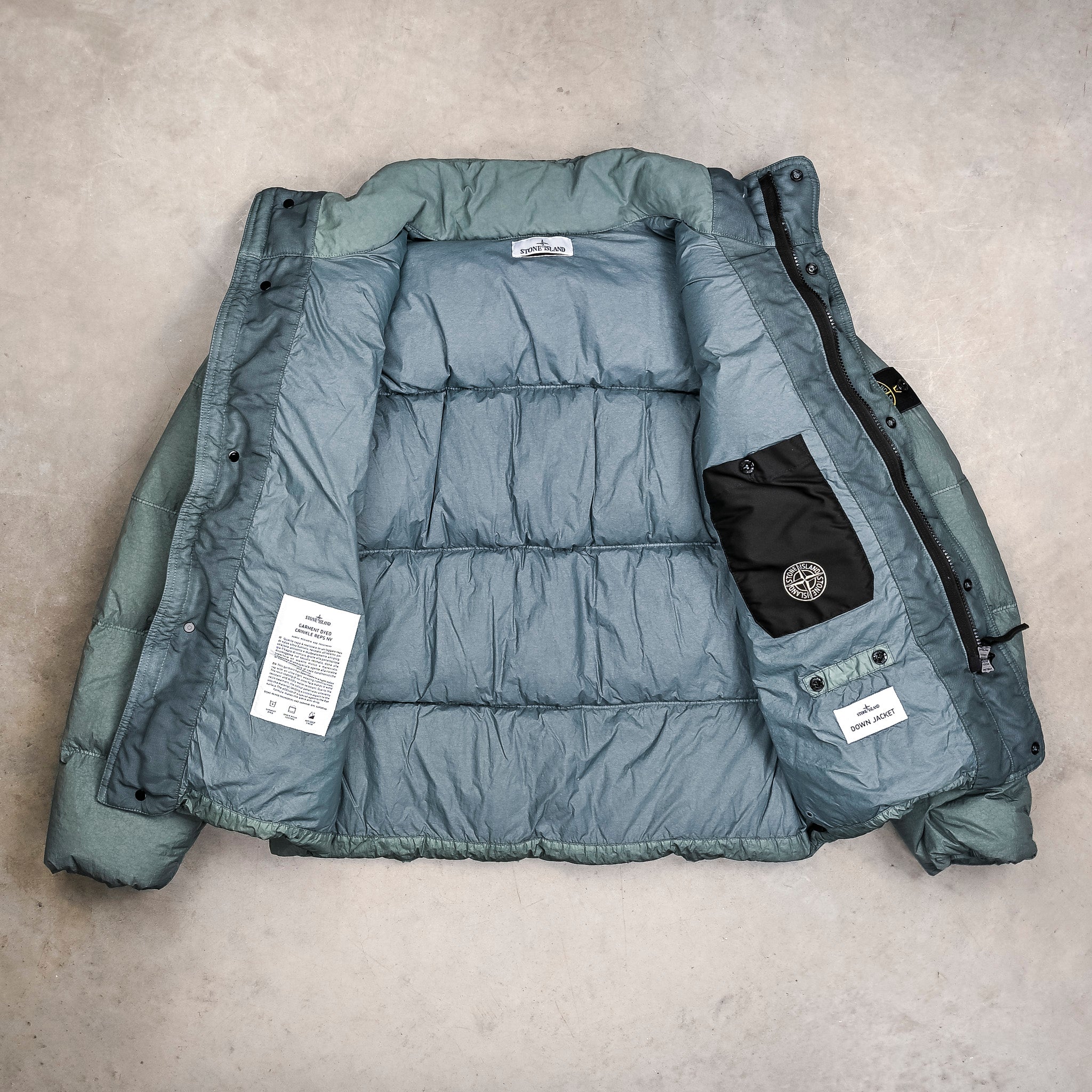 Stone Island Crinkle Reps NY Down Jacket Ocean Green