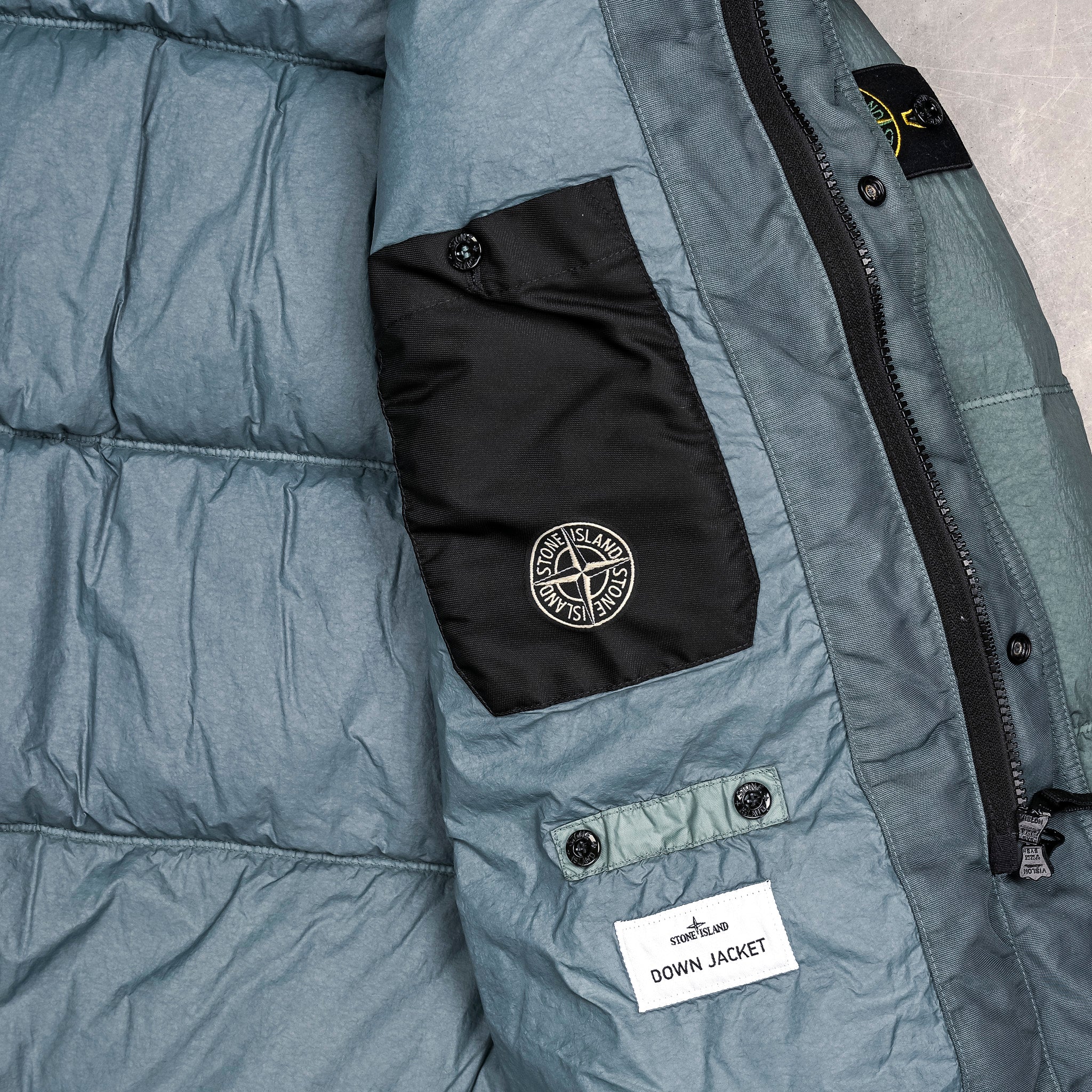 Stone Island Crinkle Reps NY Down Jacket Ocean Green