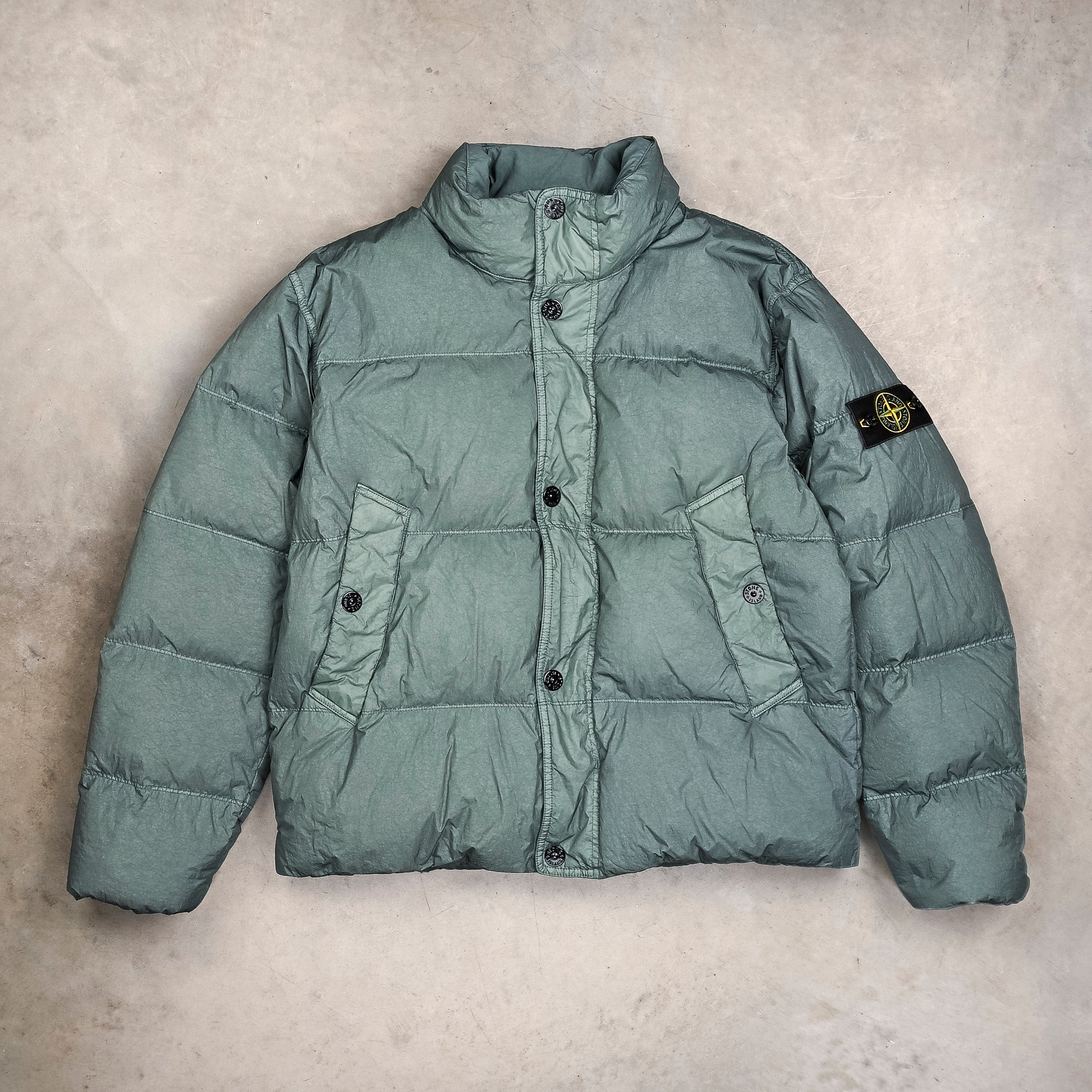 Stone Island Crinkle Reps NY Down Jacket Ocean Green