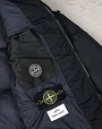Stone Island Crinkle Reps NY Hooded Down Jacket Navy Blue