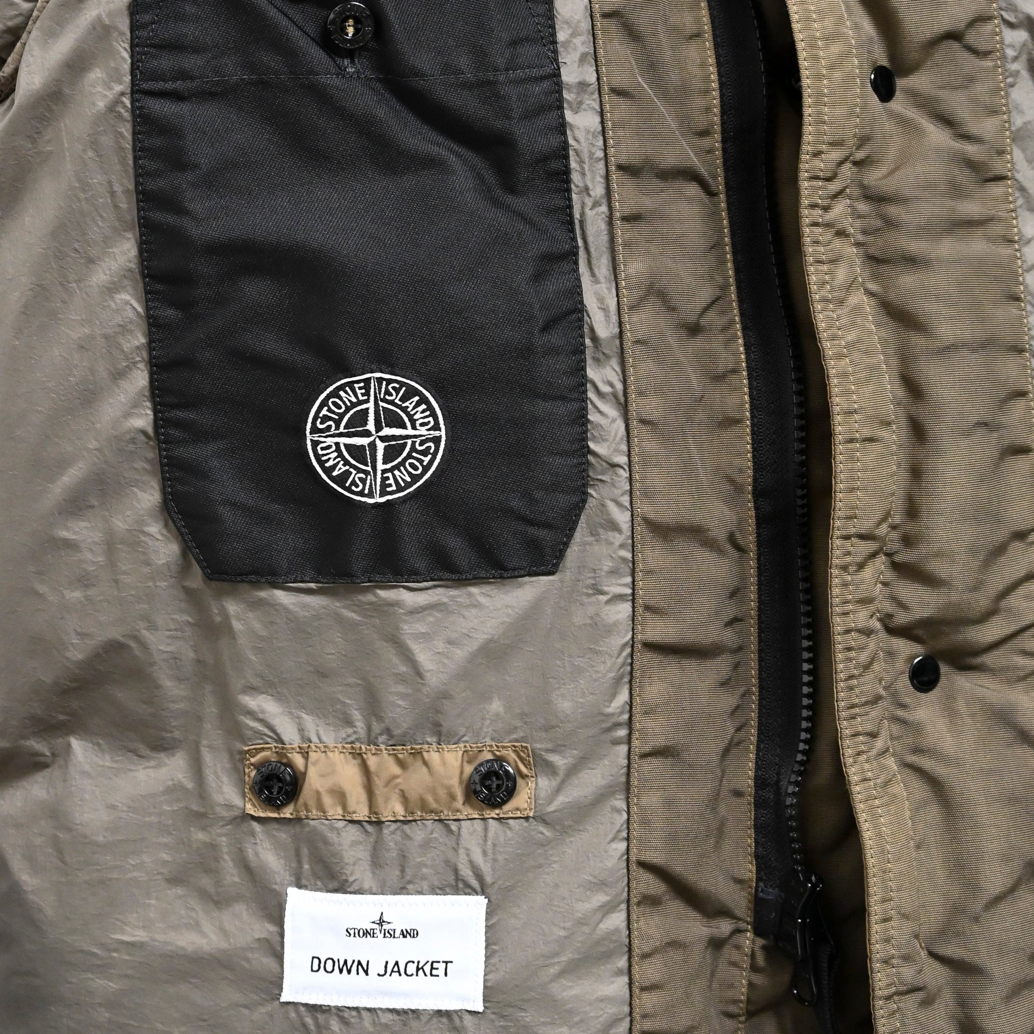 Stone Island Crinkle Reps NY Down Jacket Military Green