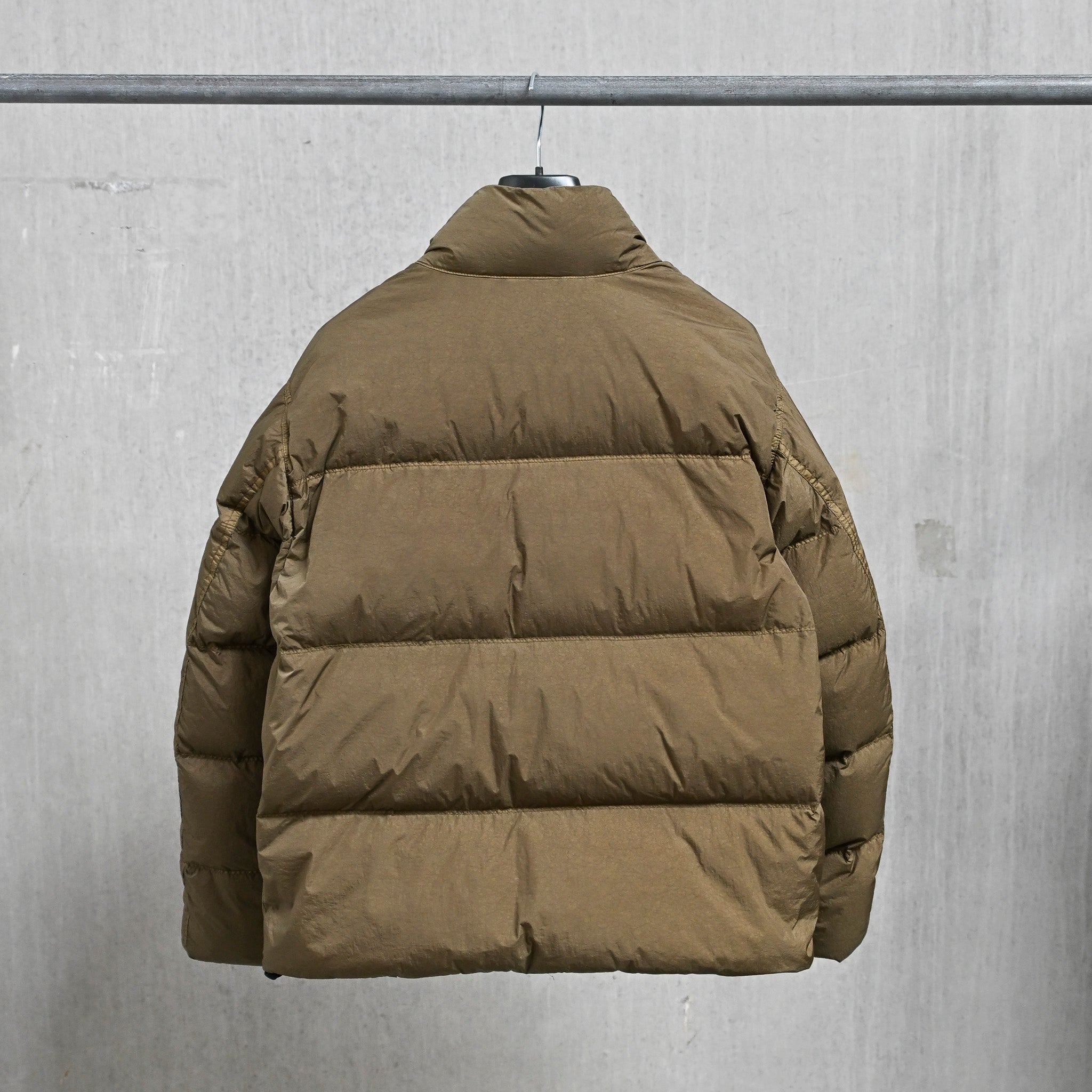 Stone Island Crinkle Reps NY Down Jacket Military Green