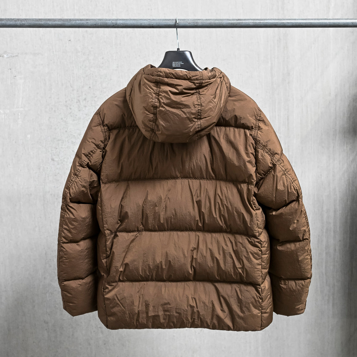 Stone Island Crinkle Reps NY Hooded Down Jacket Umber