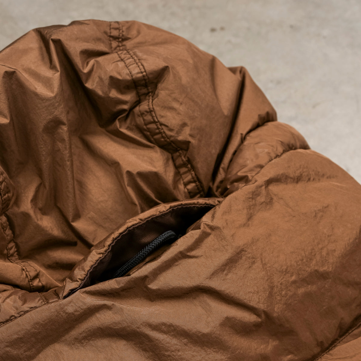 Stone Island Crinkle Reps NY Hooded Down Jacket Umber