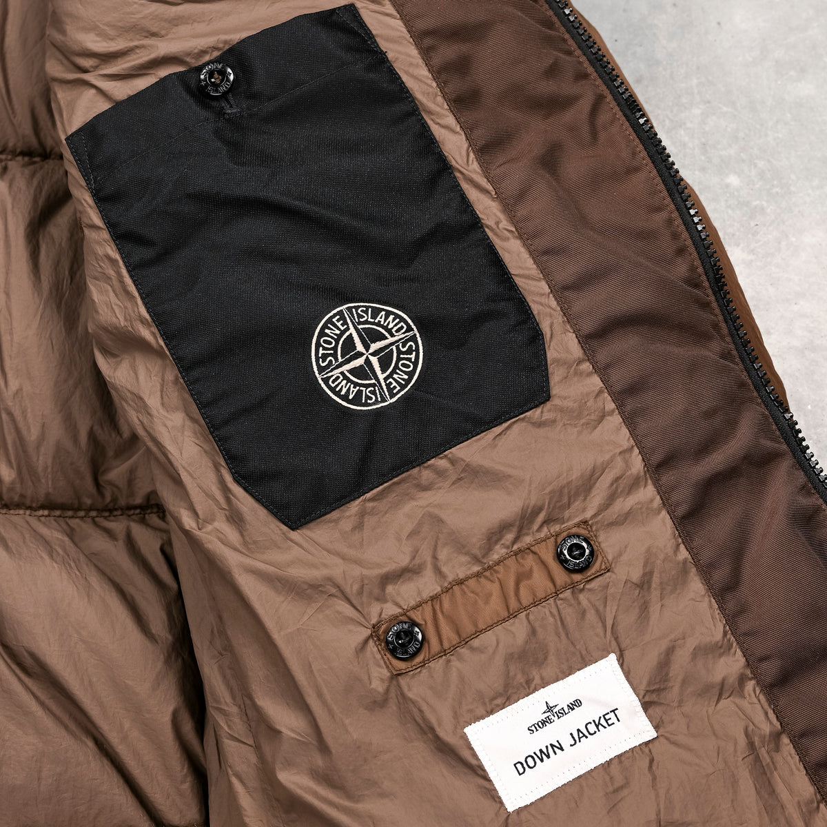 Stone Island Crinkle Reps NY Hooded Down Jacket Umber