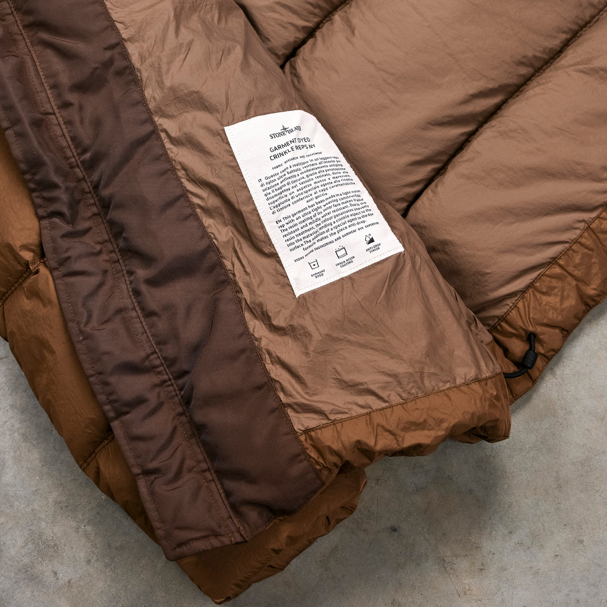 Stone Island Crinkle Reps NY Hooded Down Jacket Umber