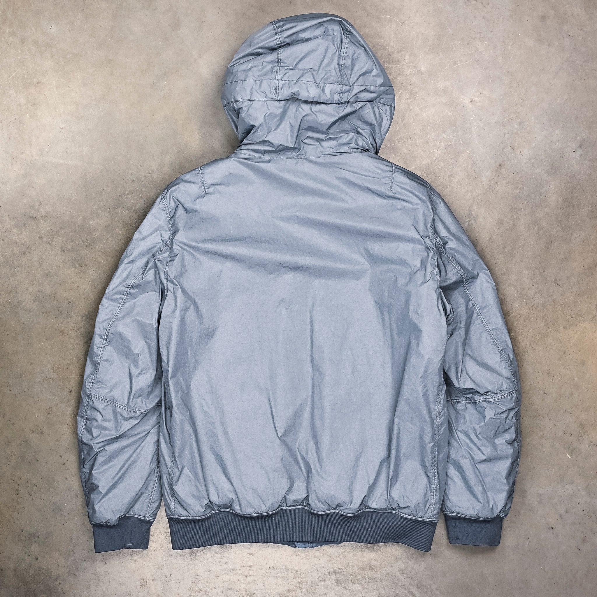 Stone Island Crinkle Reps NY Hooded Jacket Avio Blue