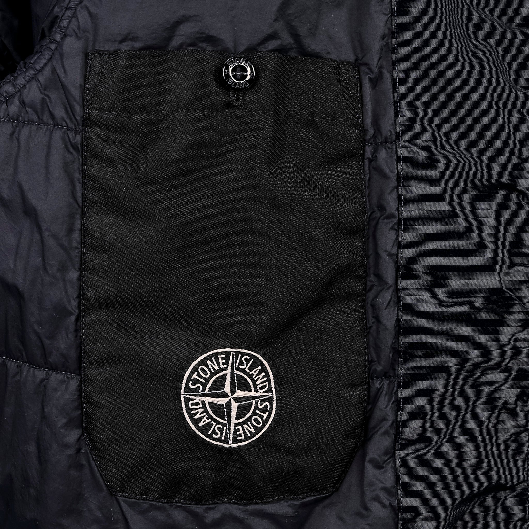 Stone Island Crinkle Reps NY Hooded Jacket Navy Blue