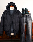 Stone Island Crinkle Reps NY Hooded Jacket Navy Blue