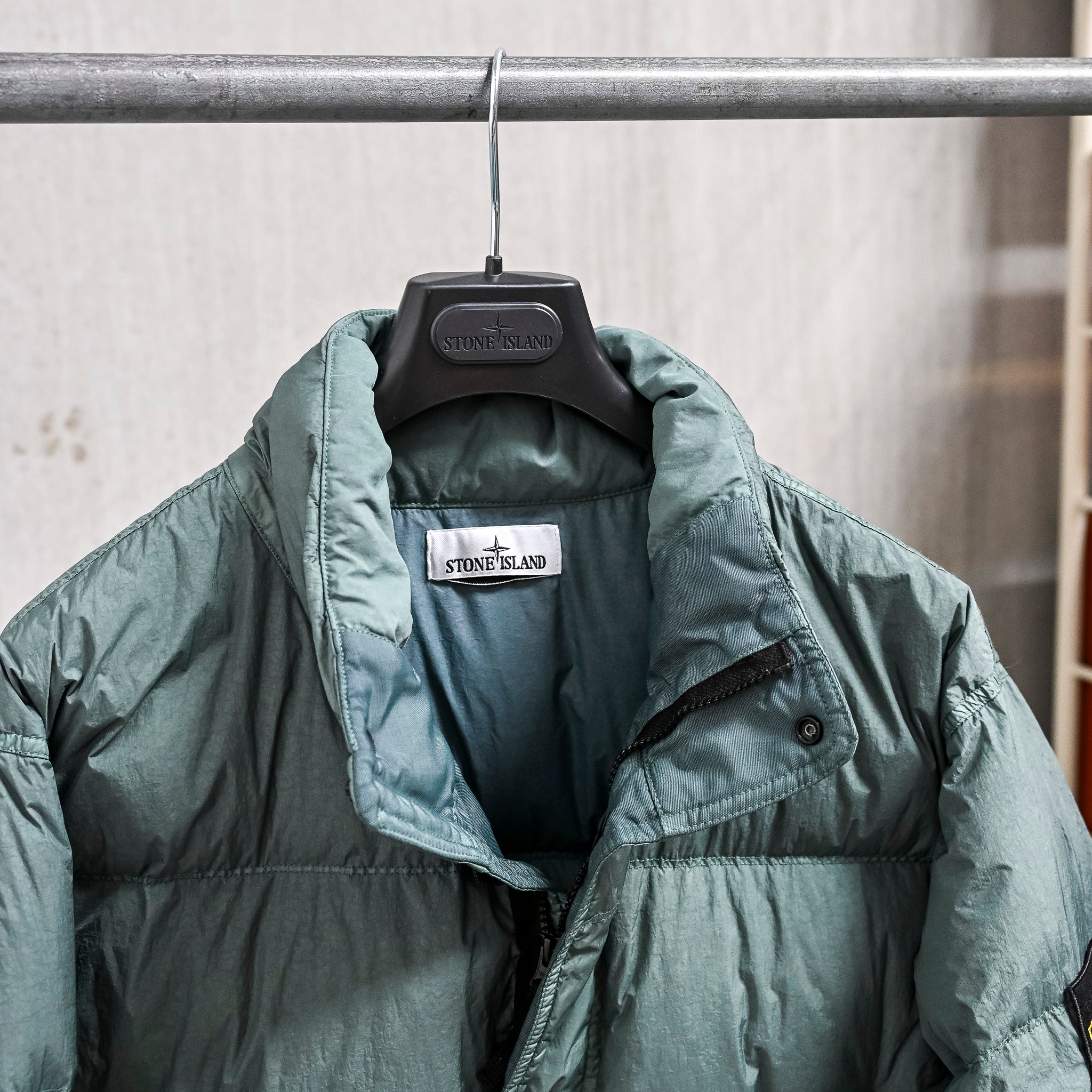 Stone Island Crinkle Reps NY Down Jacket Ocean Green