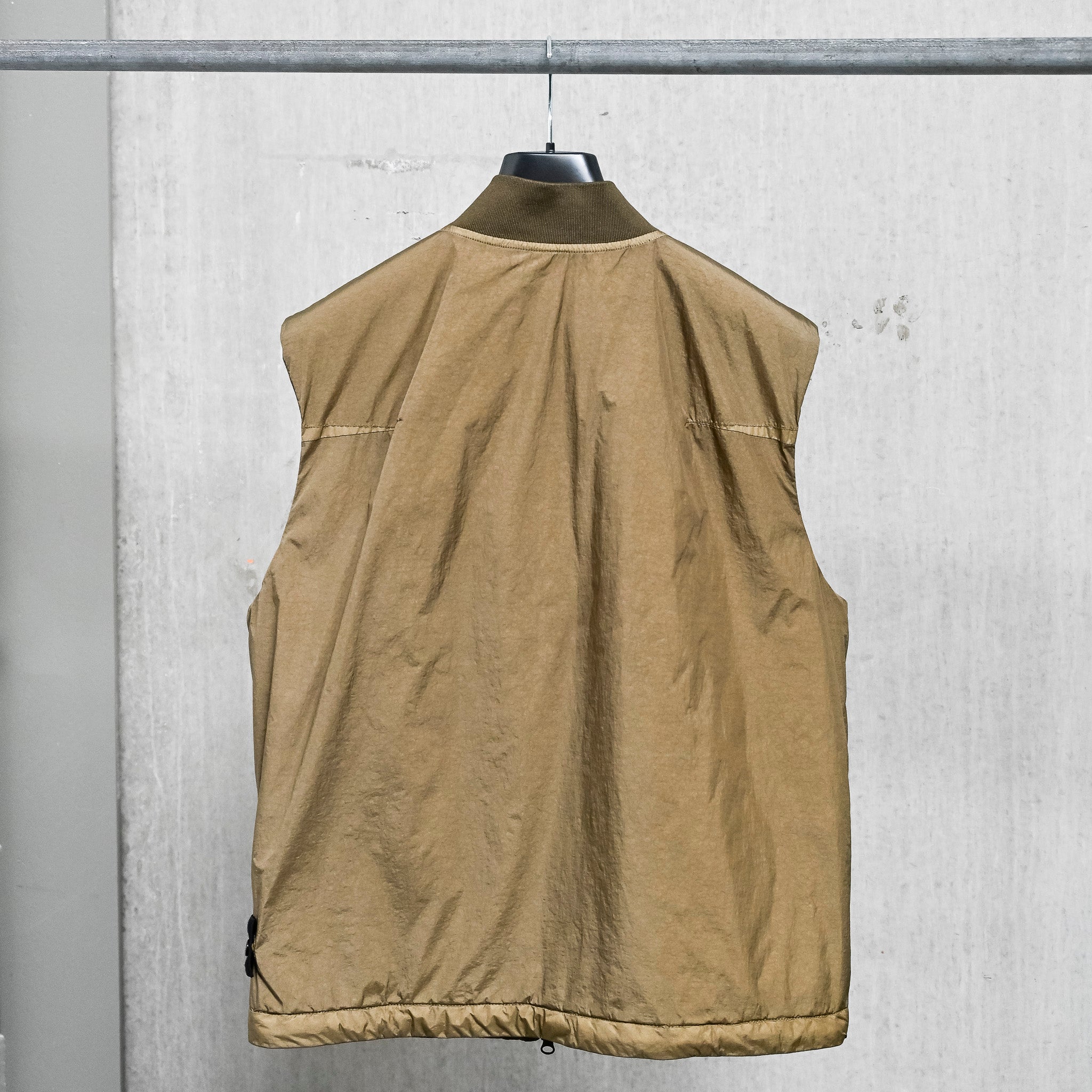 Stone Island Crinkle Reps NY Padded Vest Military Green