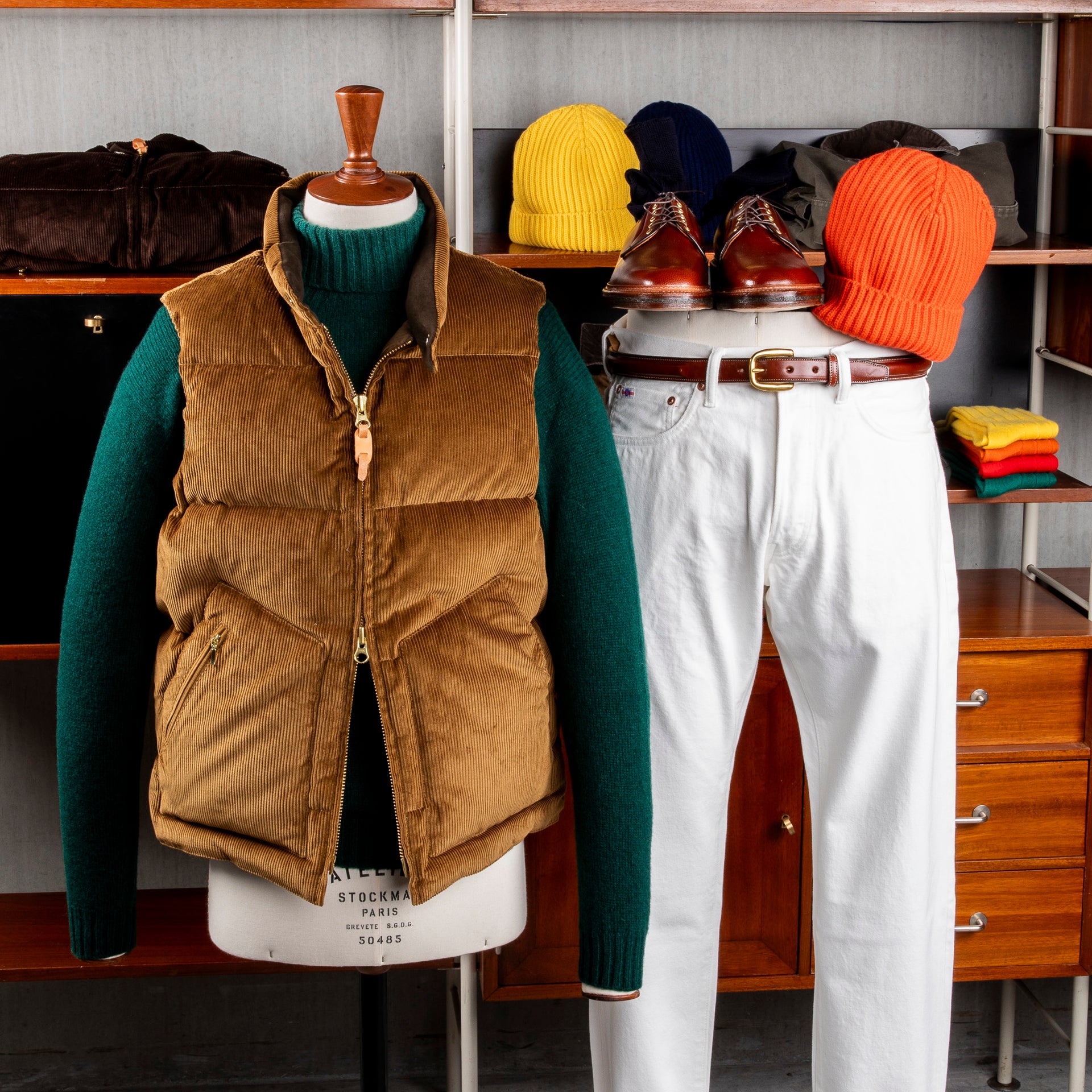Manifattura Ceccarelli Goose Down Vest Corduroy Camel Frans Boone 