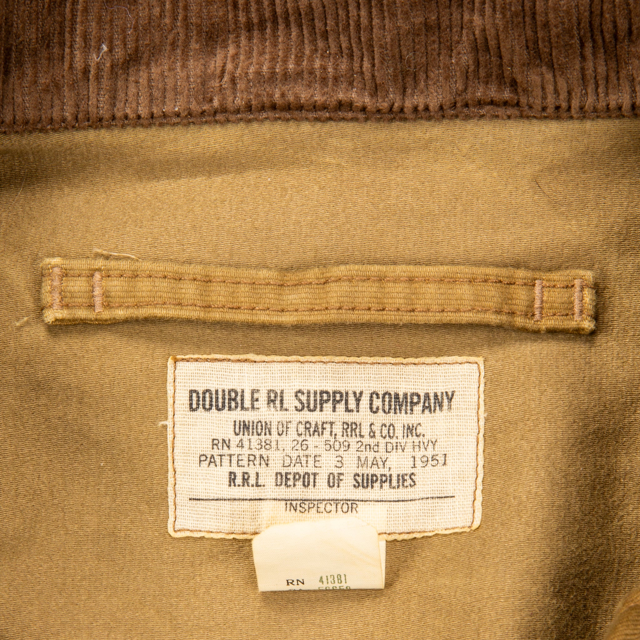 RRL Bower Deck Jacket Cotton Jungle Cloth Khaki Drab