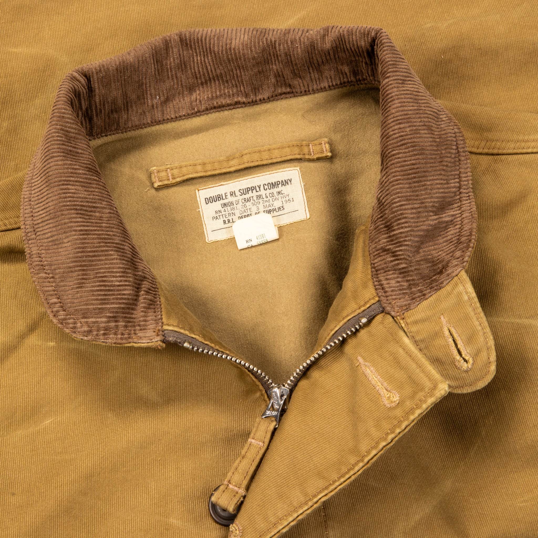 RRL Bower Deck Jacket Cotton Jungle Cloth Khaki Drab