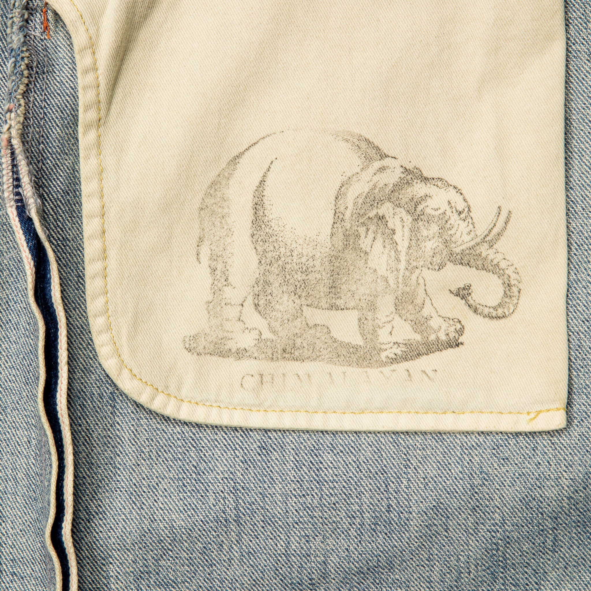 Chimala  13.5 Oz Denim Deep Rise Baggy Cut Light Vintage Wash