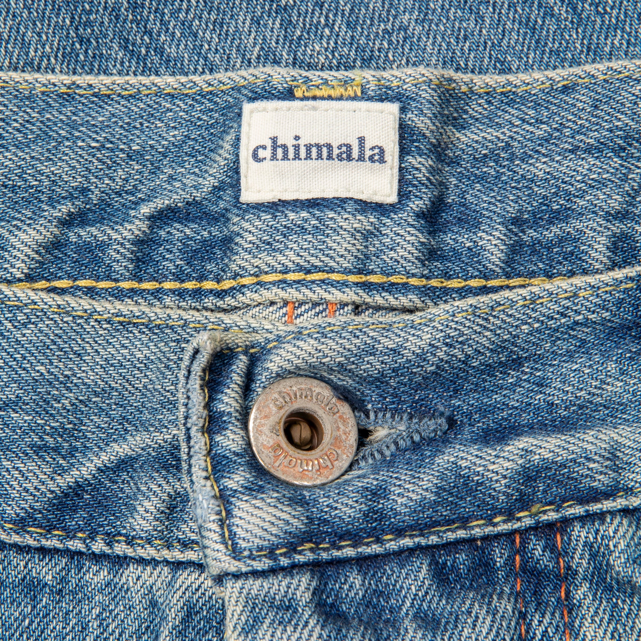 Chimala  13.5 Oz Denim Deep Rise Baggy Cut Light Vintage Wash