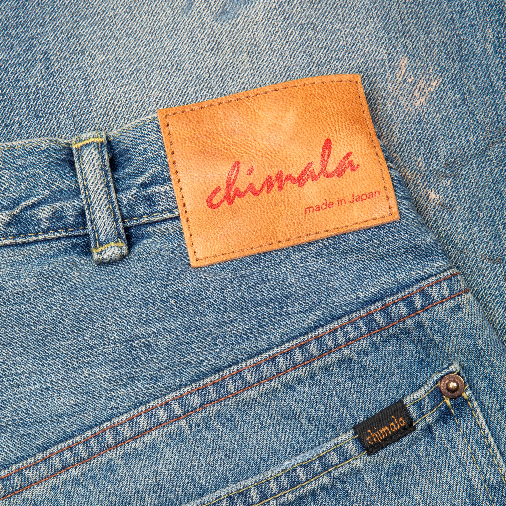 Chimala  13.5 Oz Denim Deep Rise Baggy Cut Light Vintage Wash