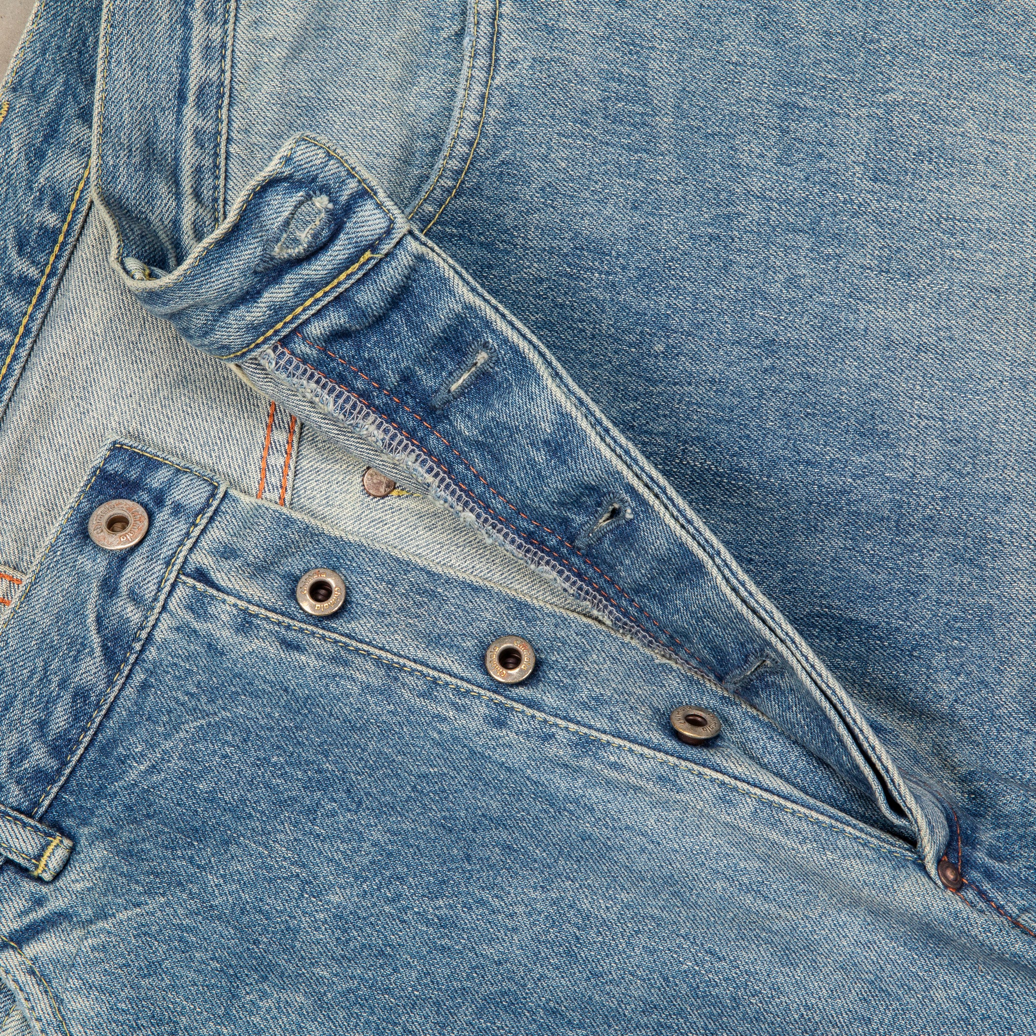 Chimala  13.5 Oz Denim Deep Rise Baggy Cut Light Vintage Wash