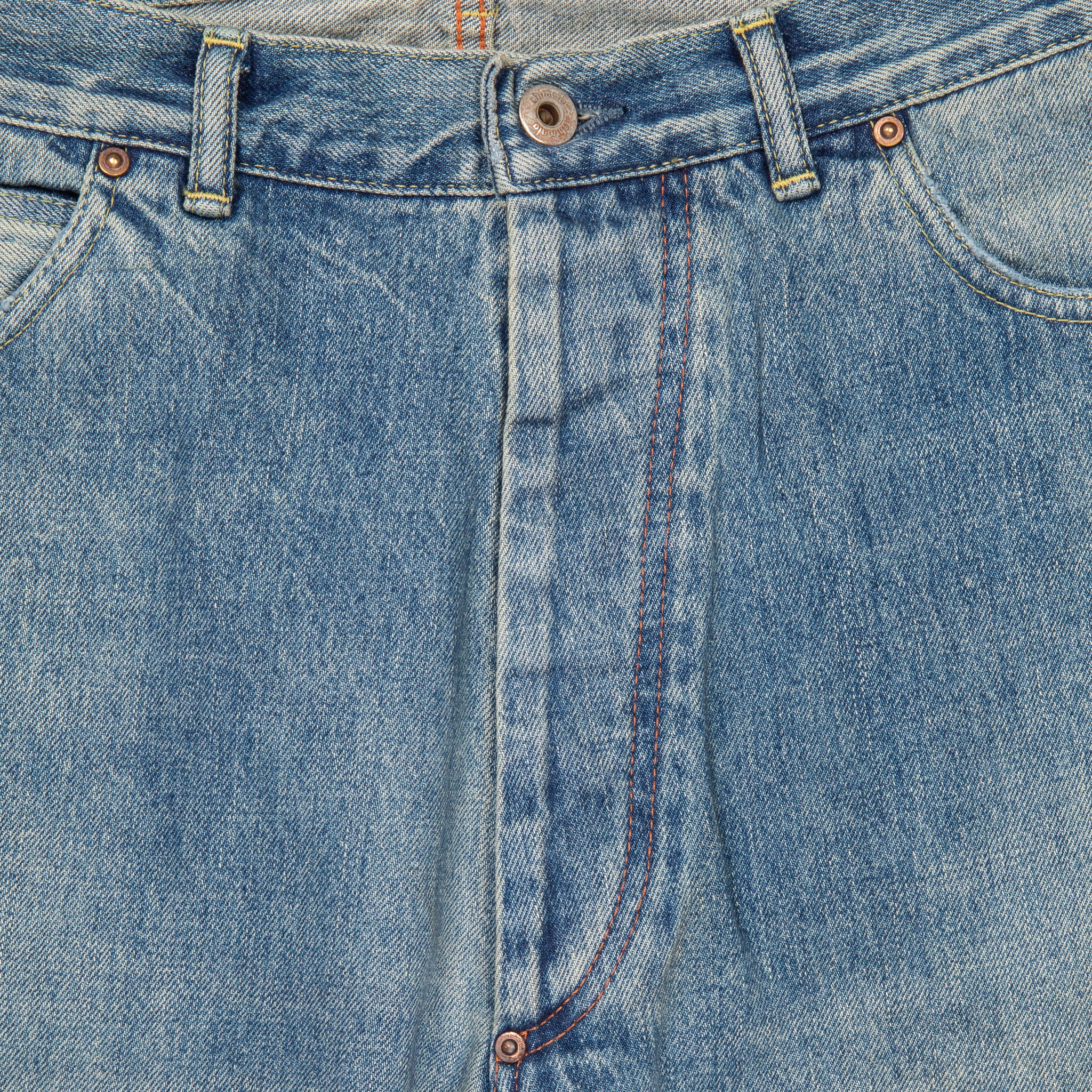 パンツ chimalaSELVEDGE ENIM DEEPRISE BAGGYCUT Chimala 13.5 Oz Denim Deep Rise Baggy Cut Light Vintage Wash