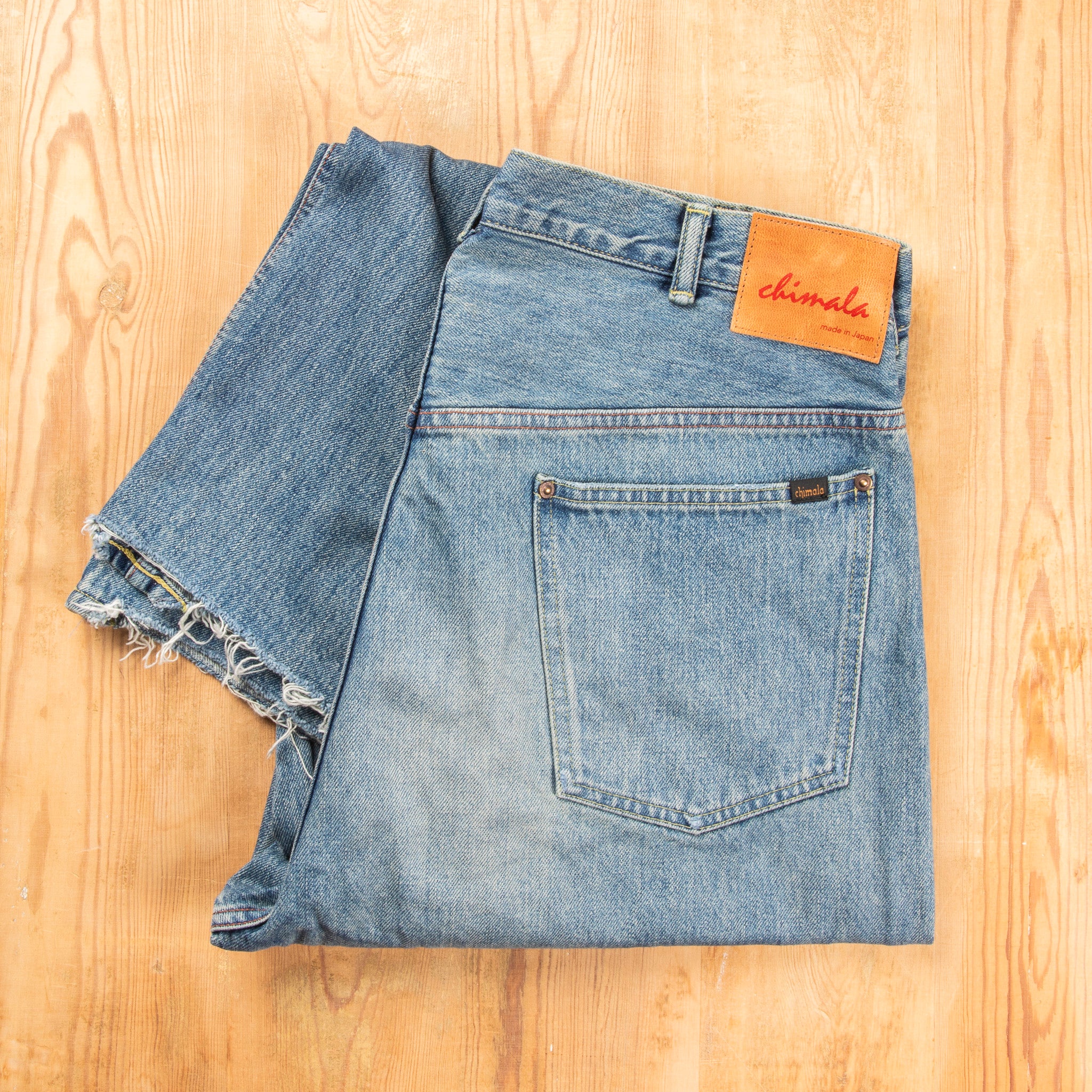 Chimala  13.5 Oz Denim Deep Rise Baggy Cut Light Vintage Wash