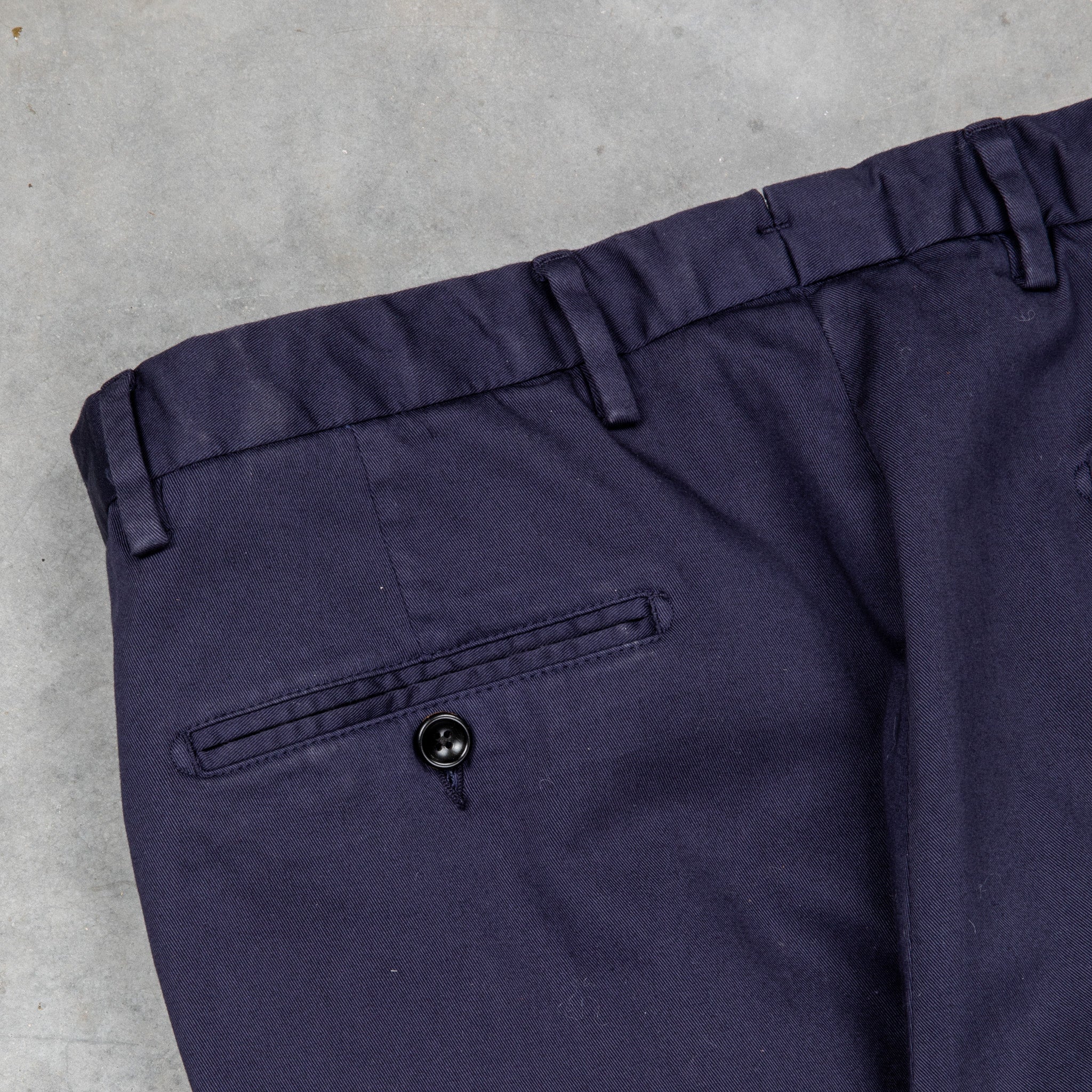 Drumohr Pantaloni Doppia Pence Cottone Blu Scuro