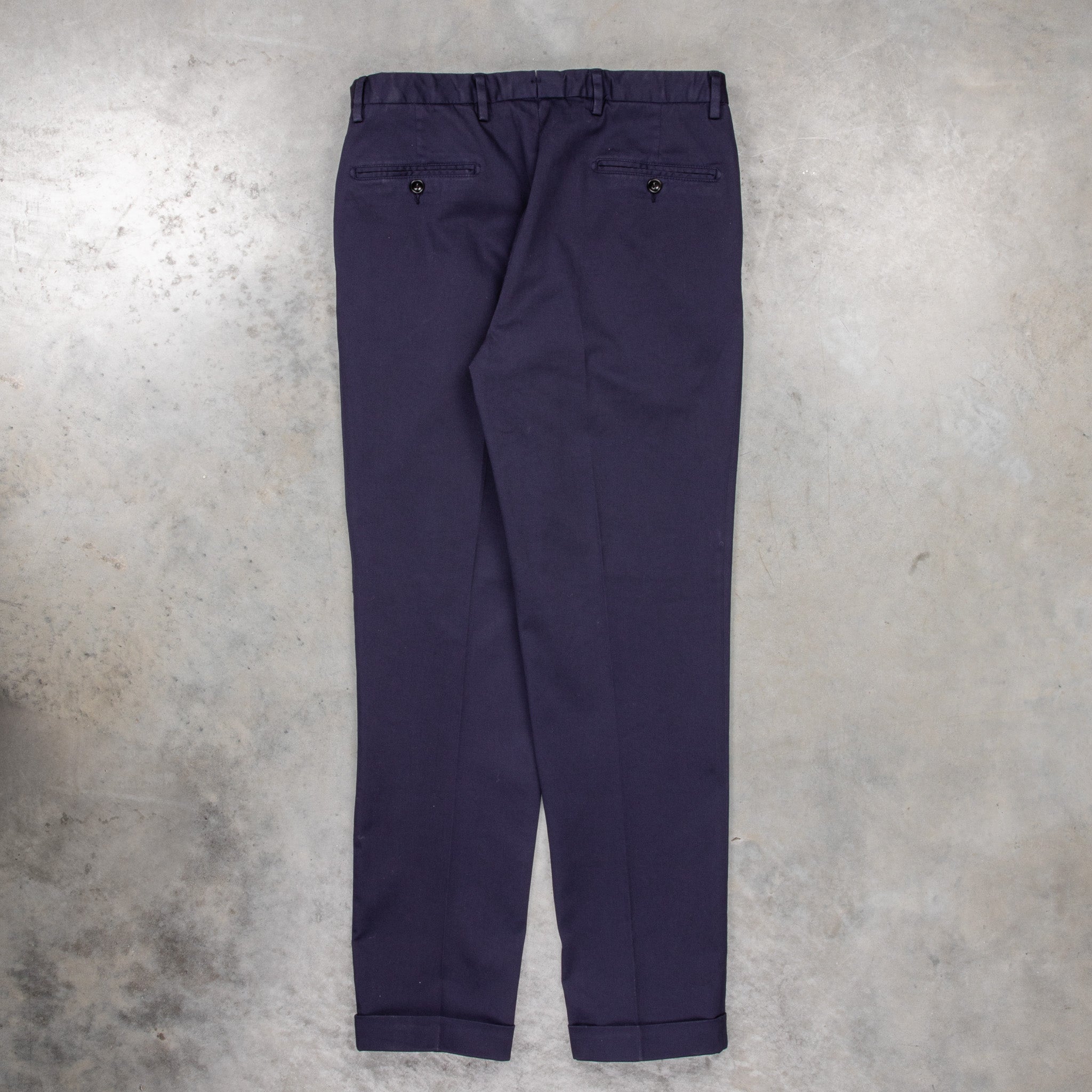 Drumohr Pantaloni Doppia Pence Cottone Blu Scuro