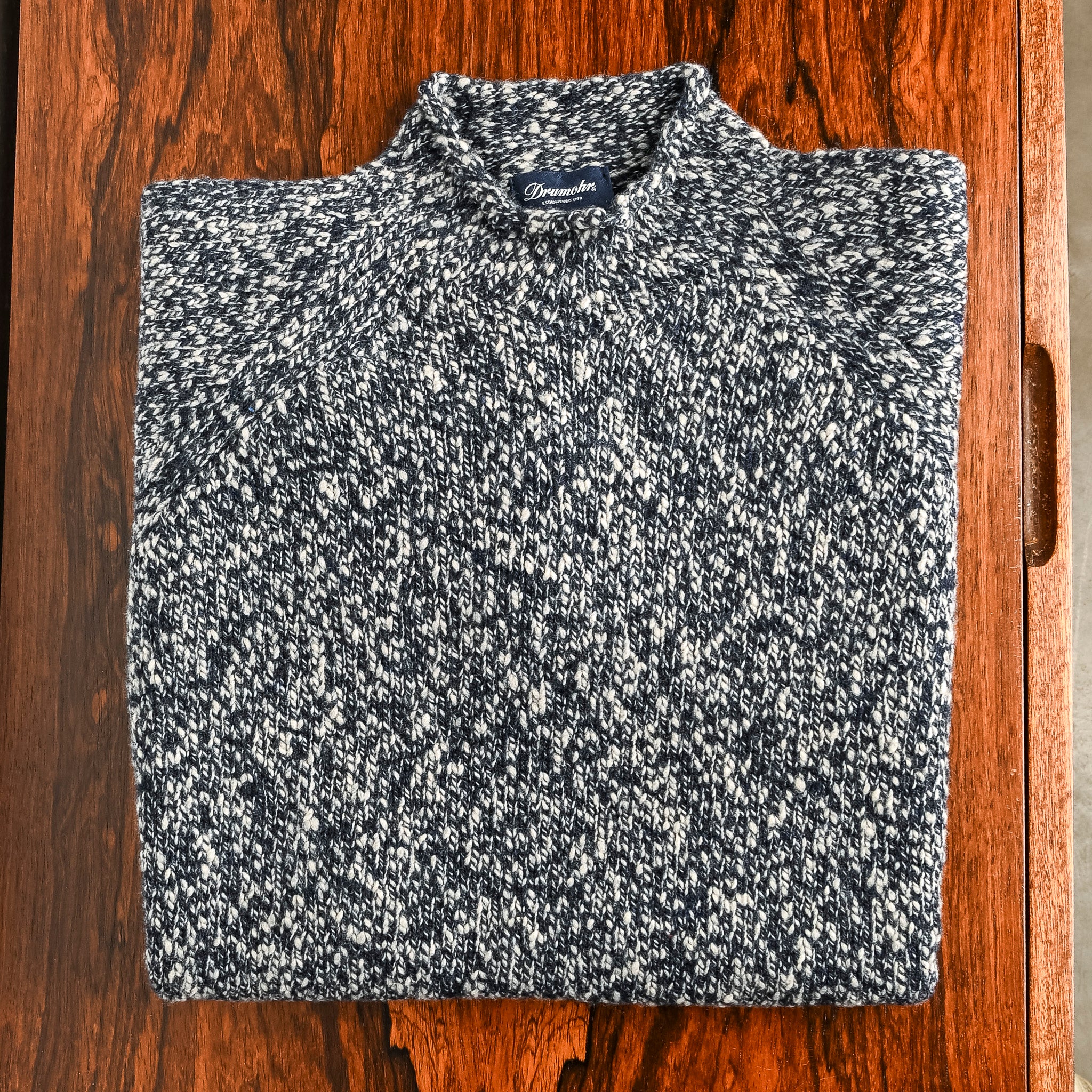 Drumohr Lana Collo Giralto Malfile Ritorto Navy
