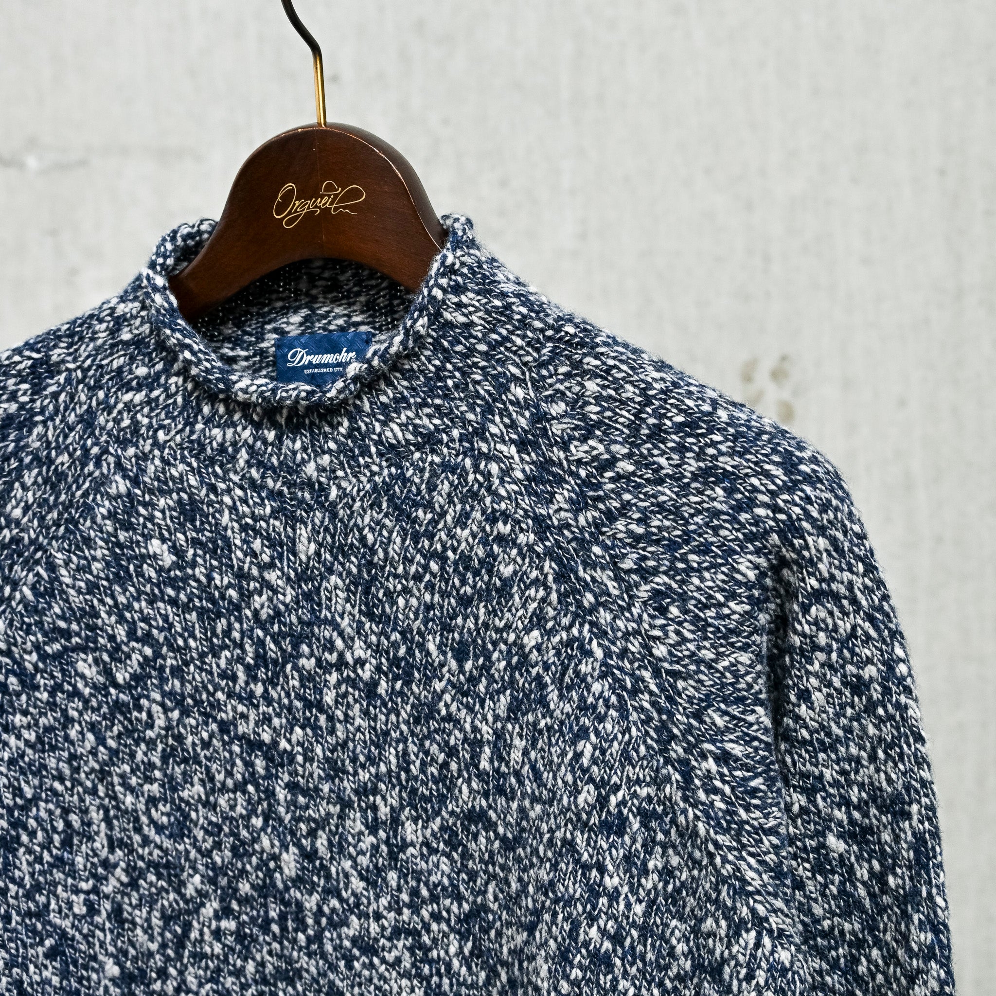 Drumohr Lana Collo Giralto Malfile Ritorto Navy