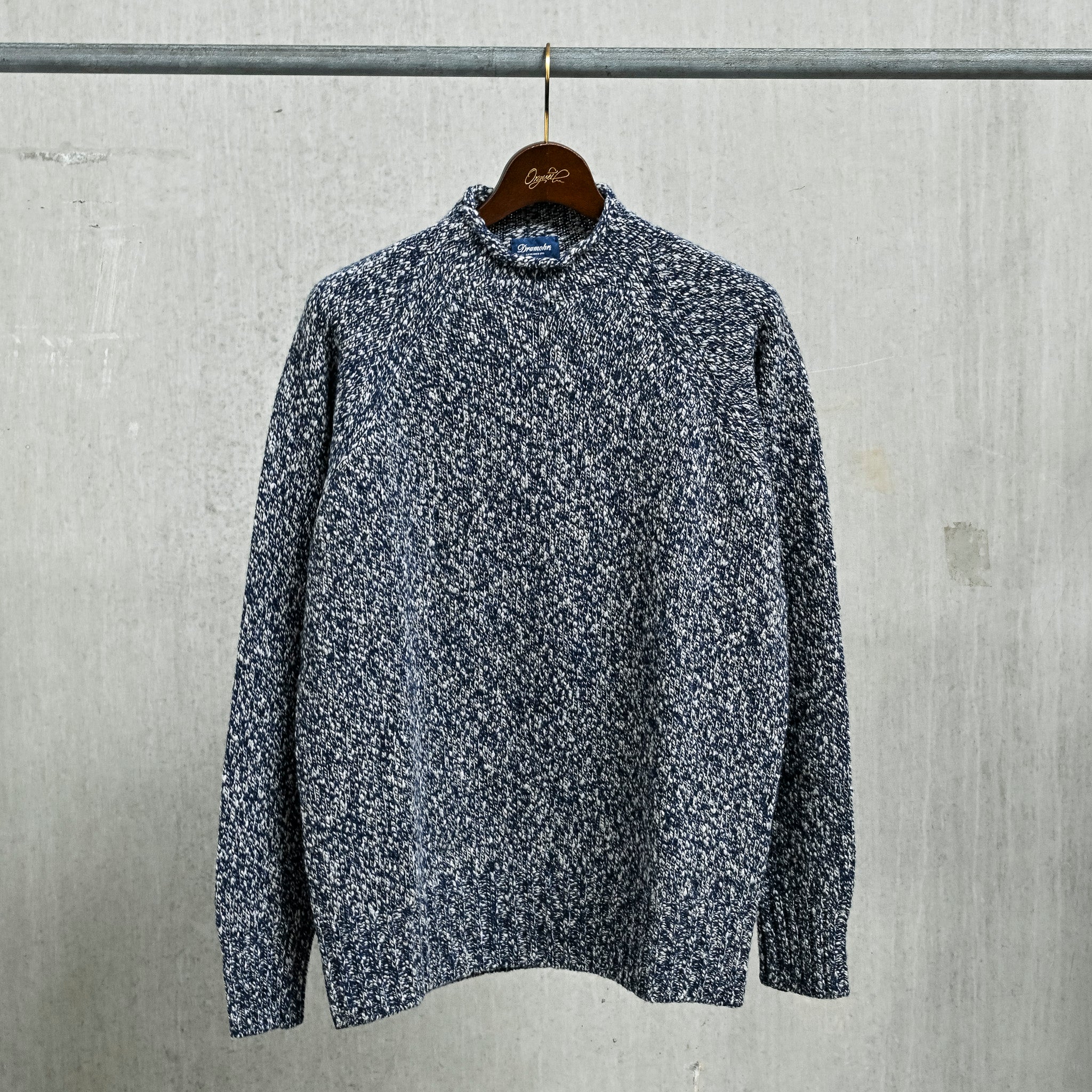 Drumohr Lana Collo Giralto Malfile Ritorto Navy