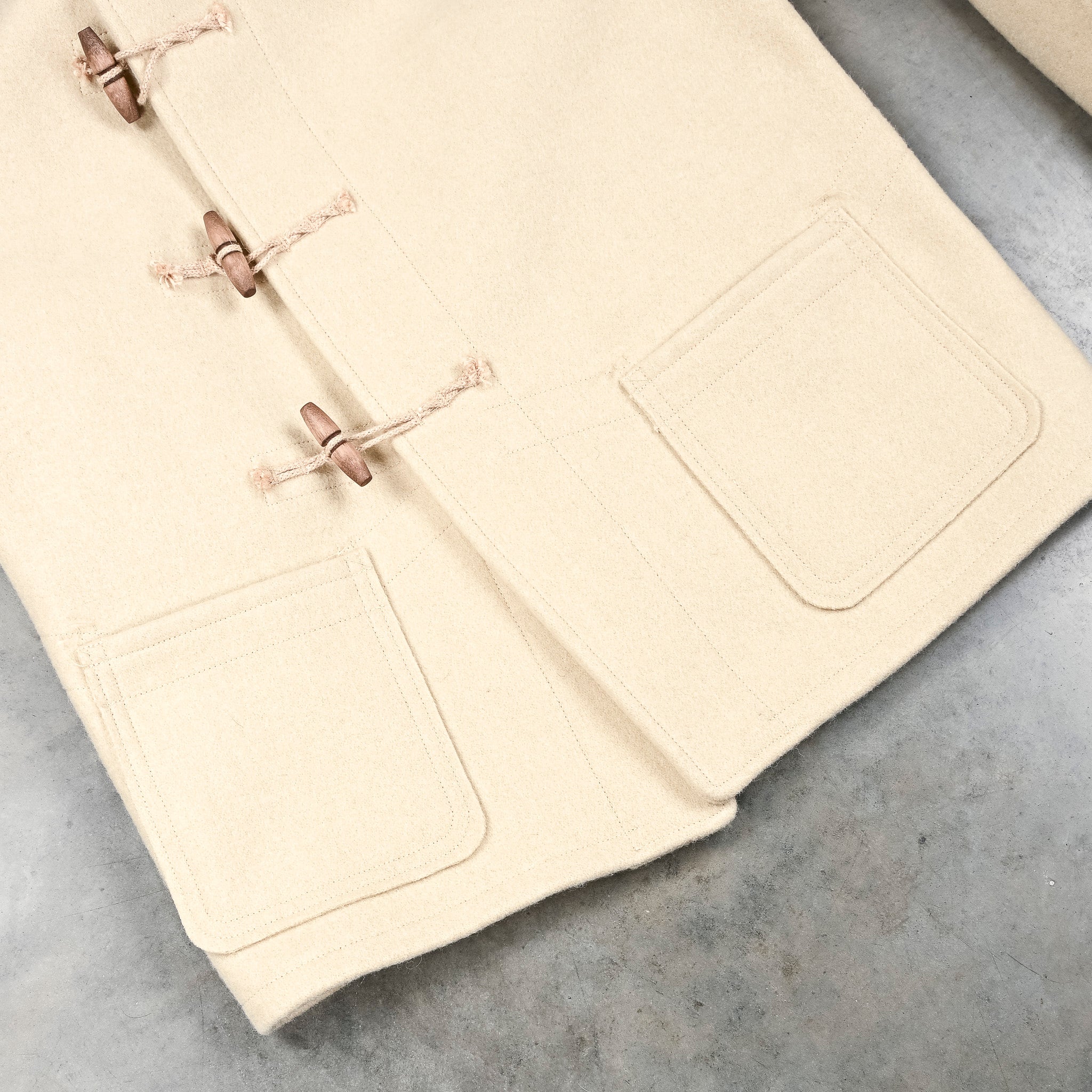 The Real McCoy's WWII British Fearnought Duffle Coat, ARP Ecru