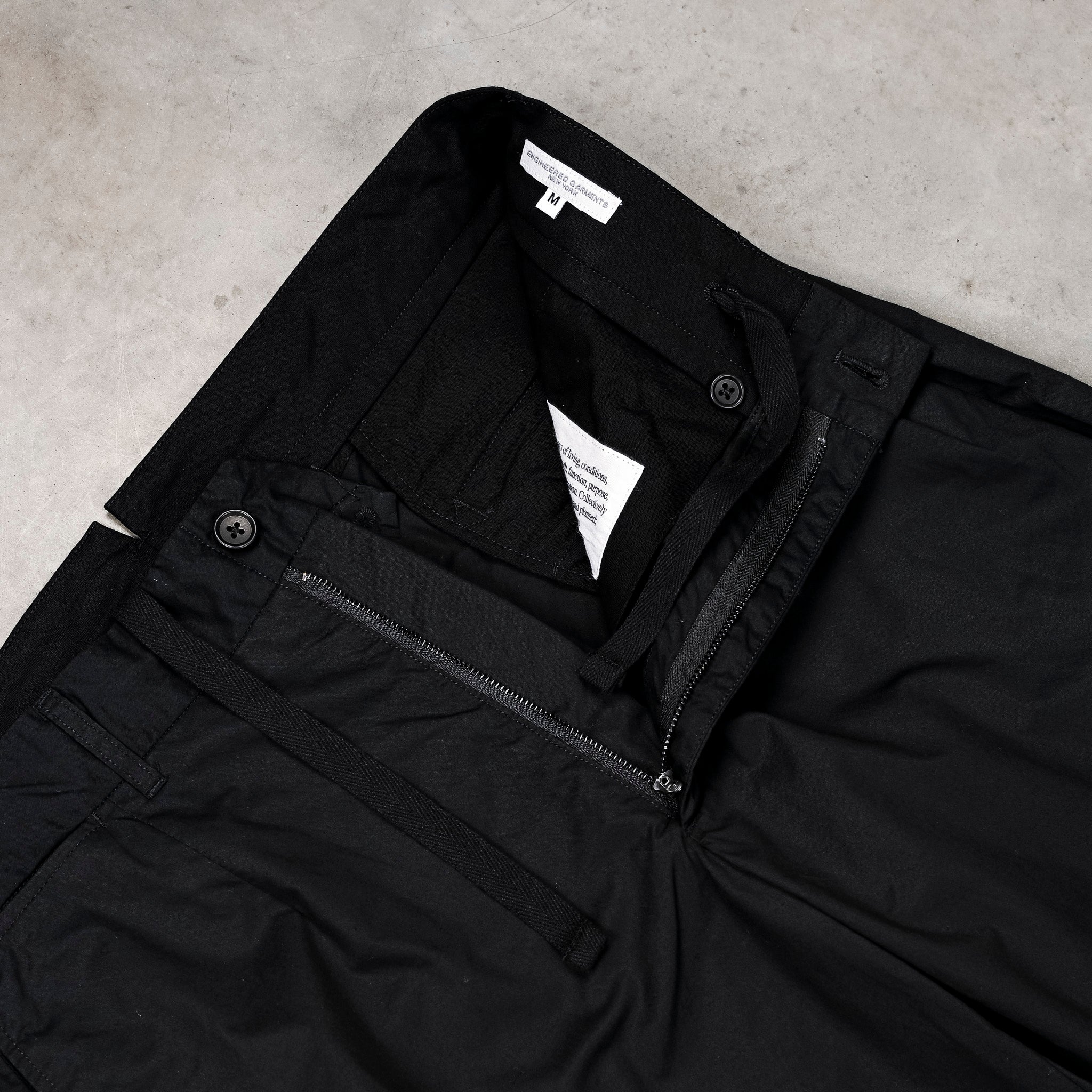 Engineered Garments Black Cotton High Count Twill Andover Pants